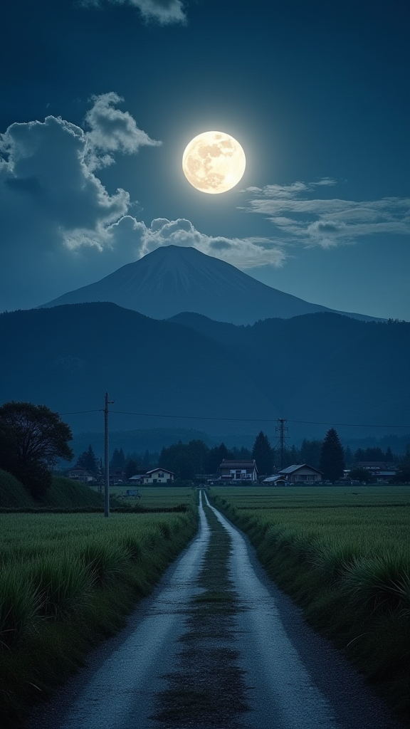 农田里的夜景