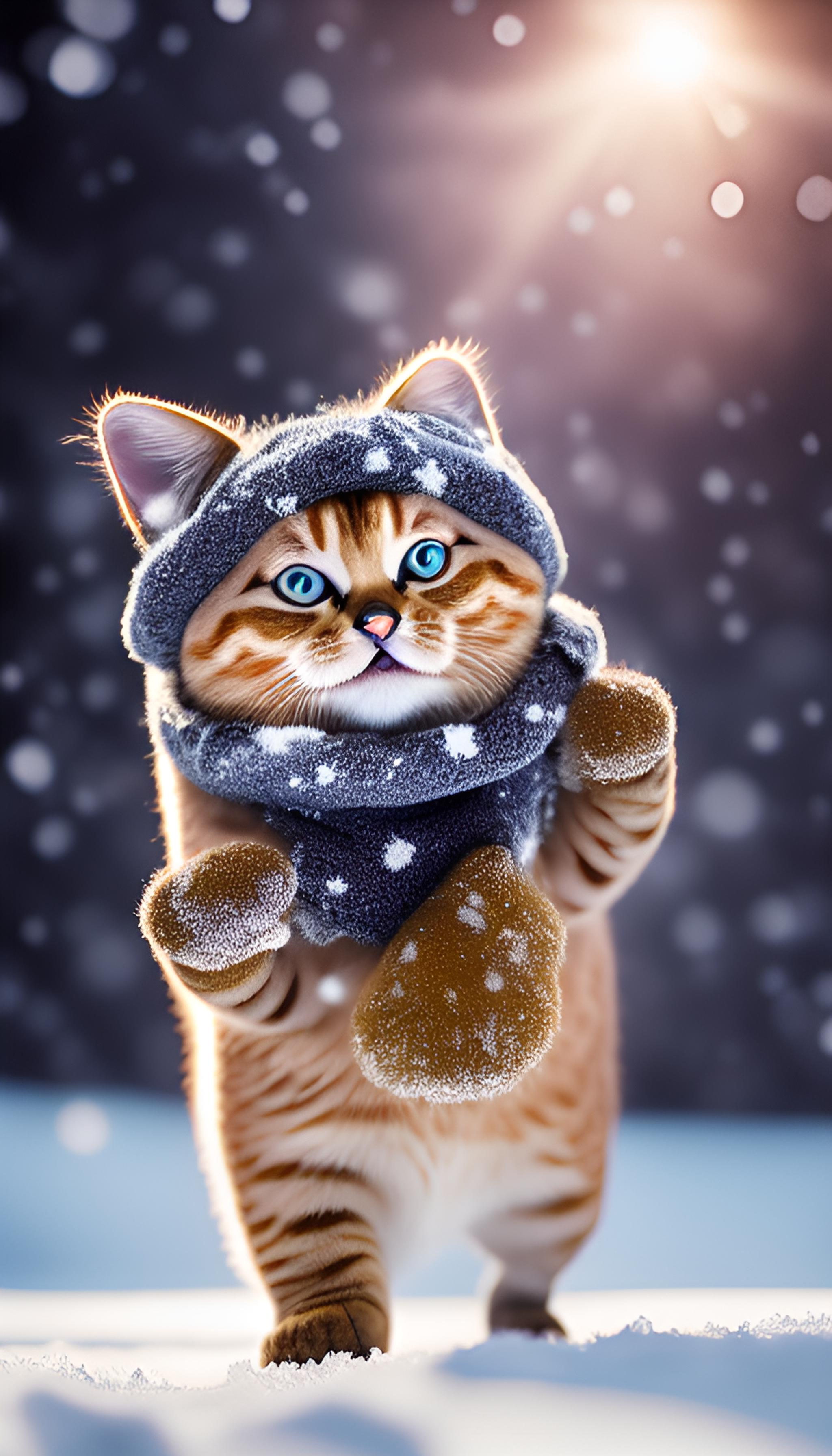 玩雪的猫