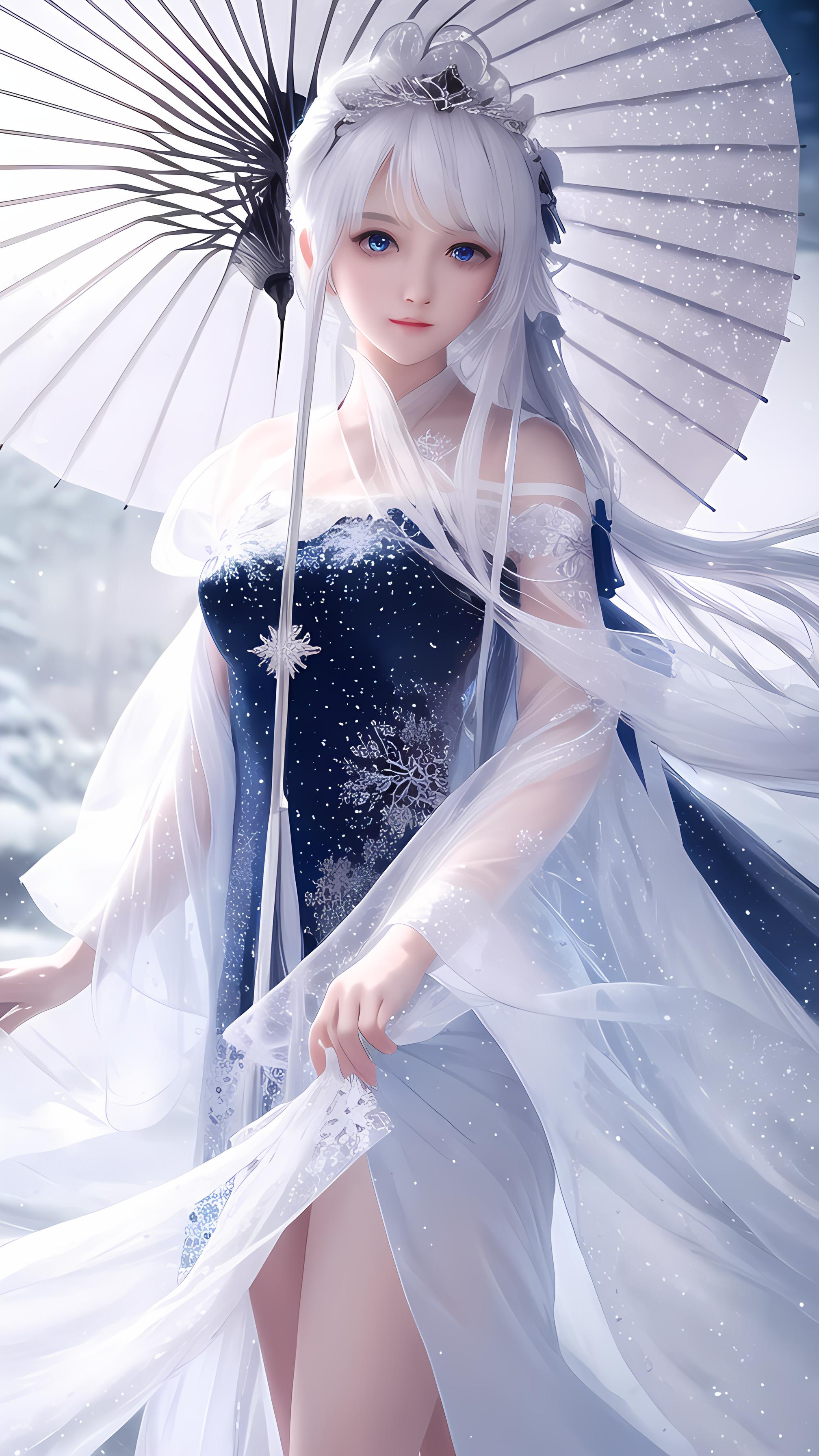 雪中美女