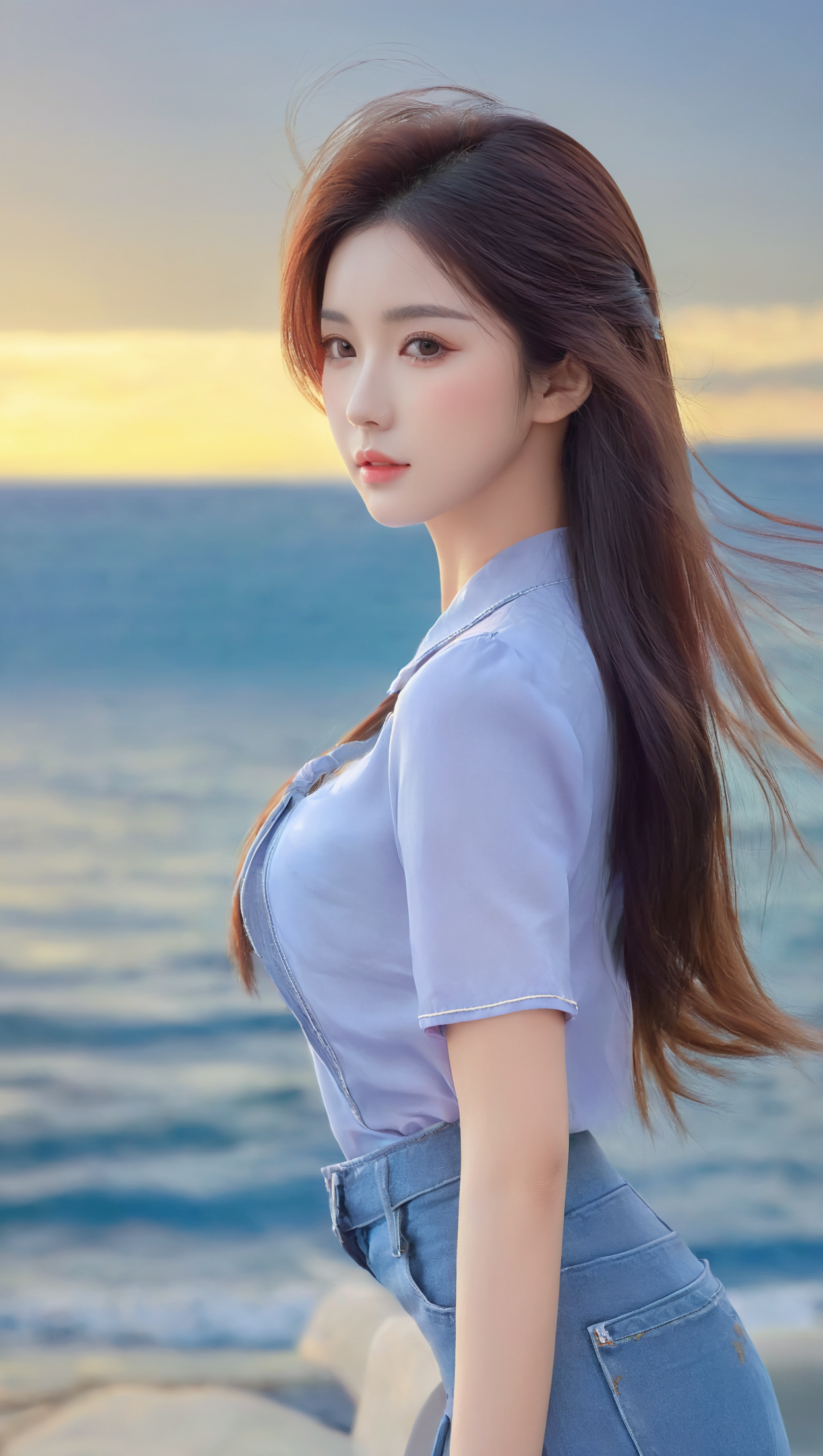 画面美女