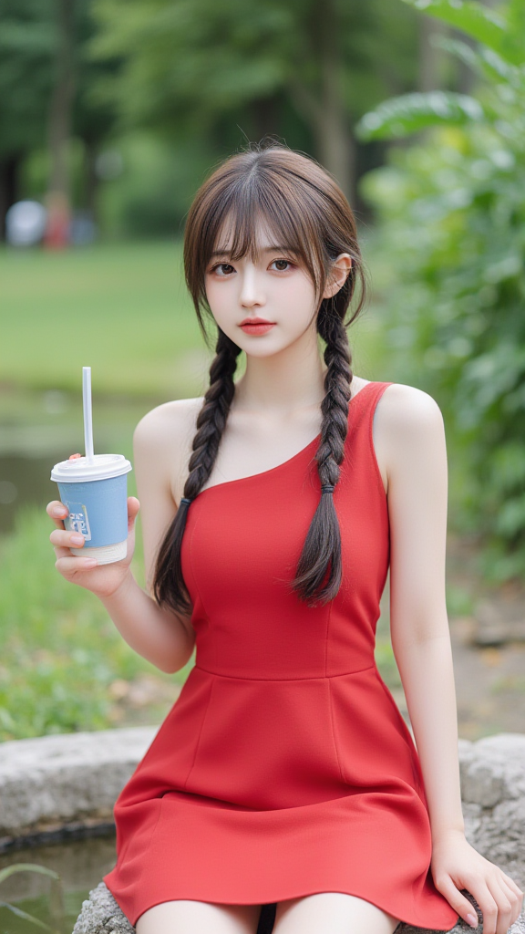 麻花辫子女孩
