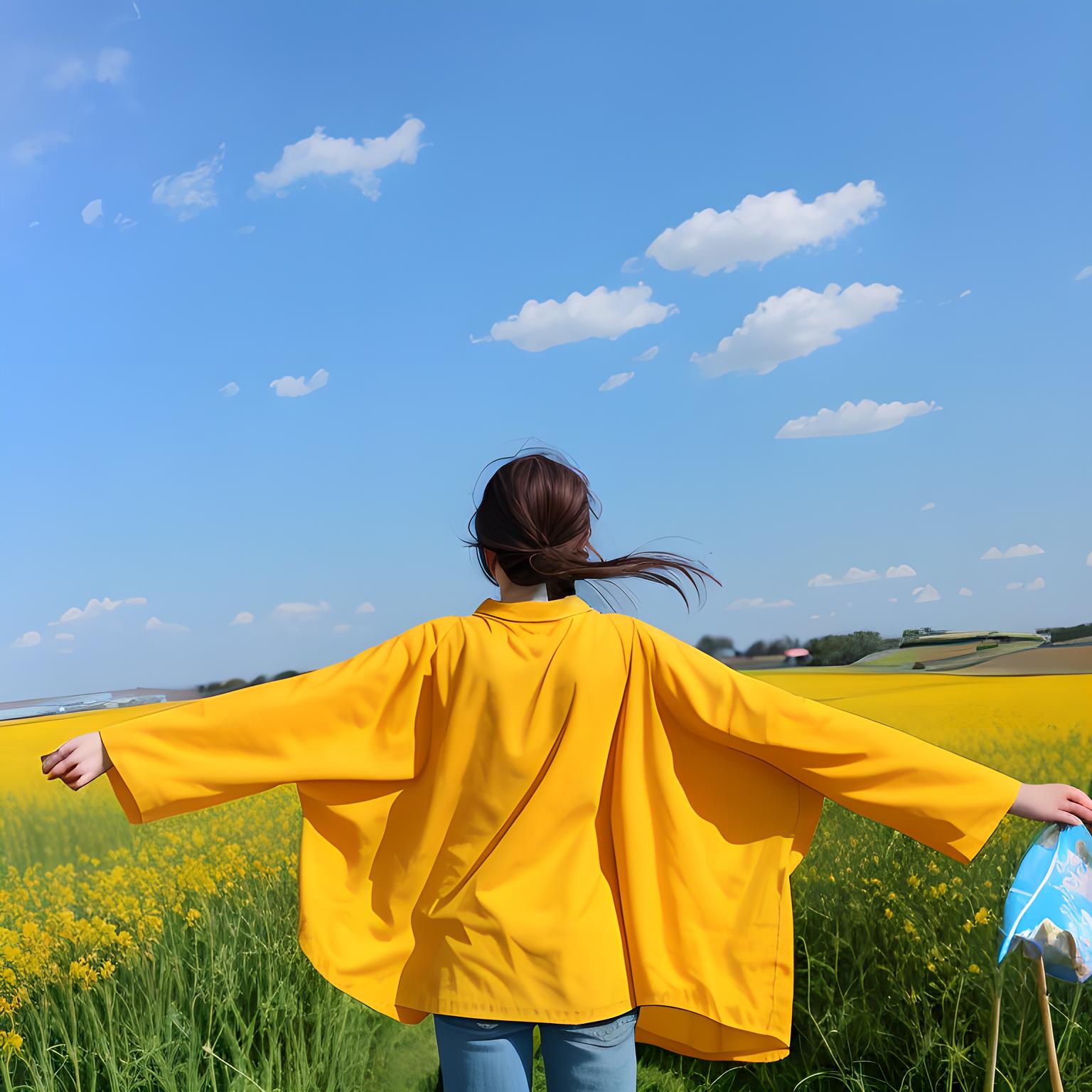 油菜花里的女孩