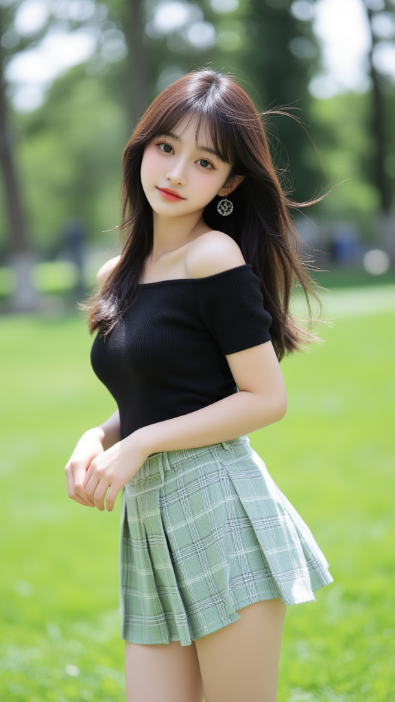 格子裙女孩