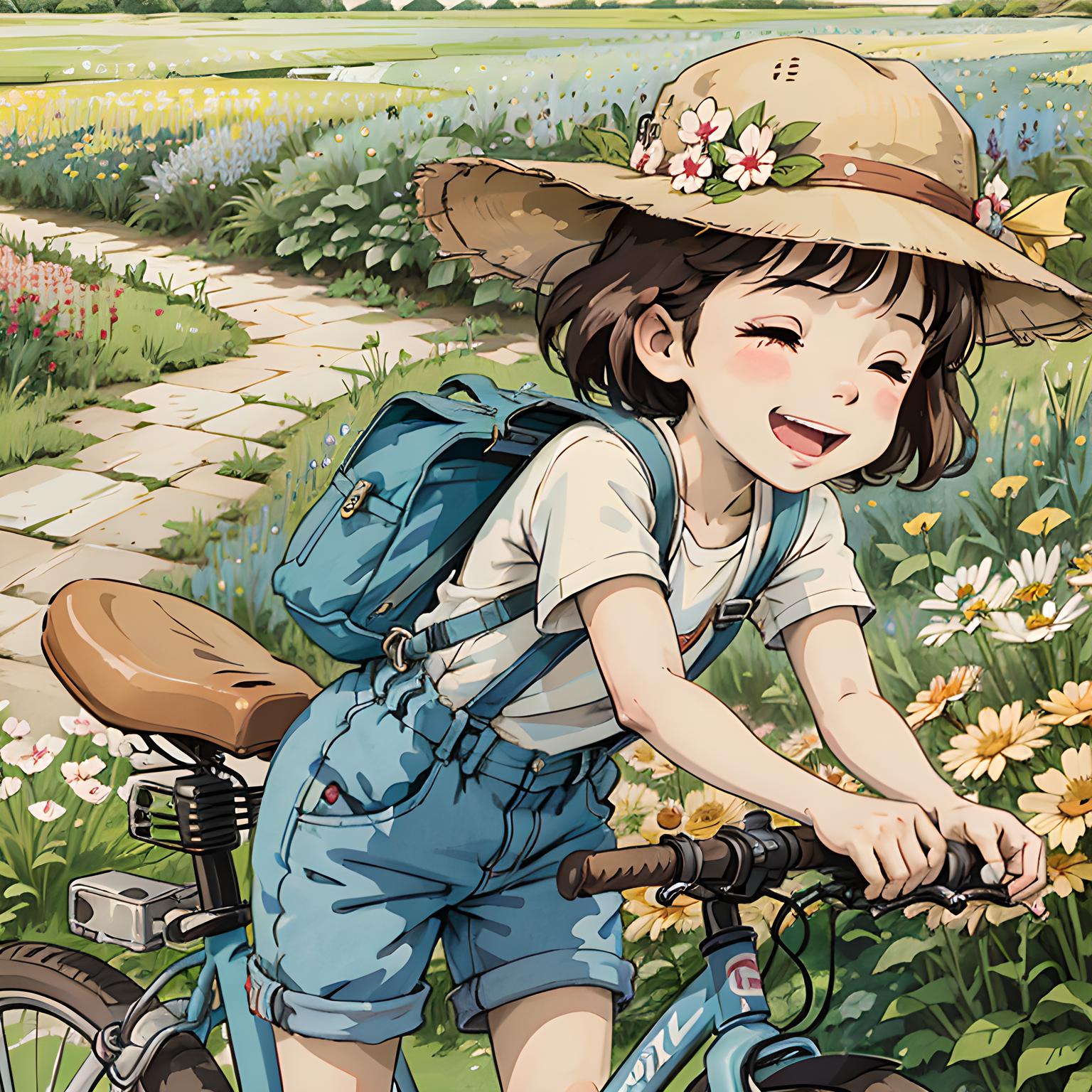 骑车小女孩