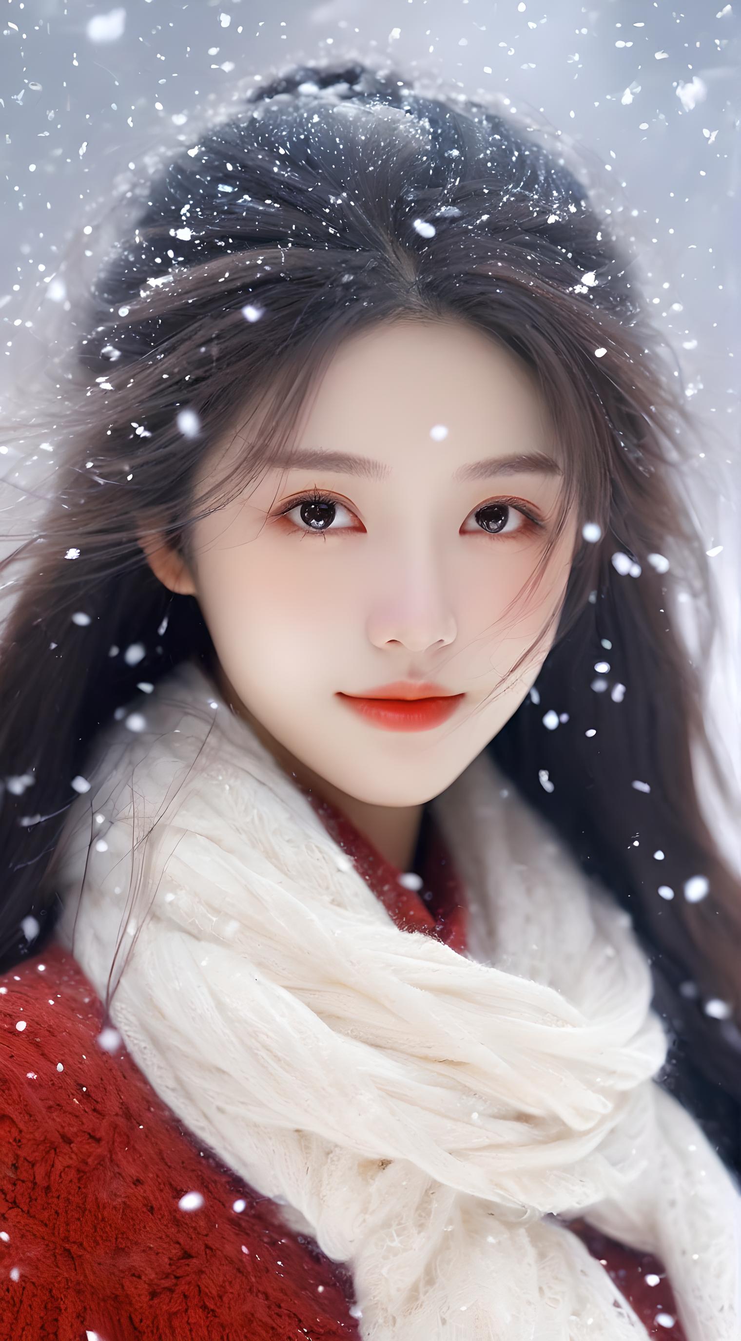 雪中美少女