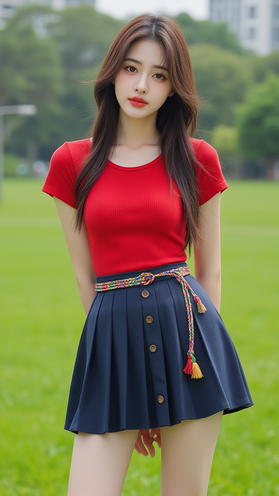 草地上的女孩