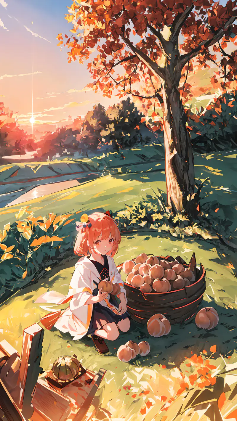 秋日摘桃子