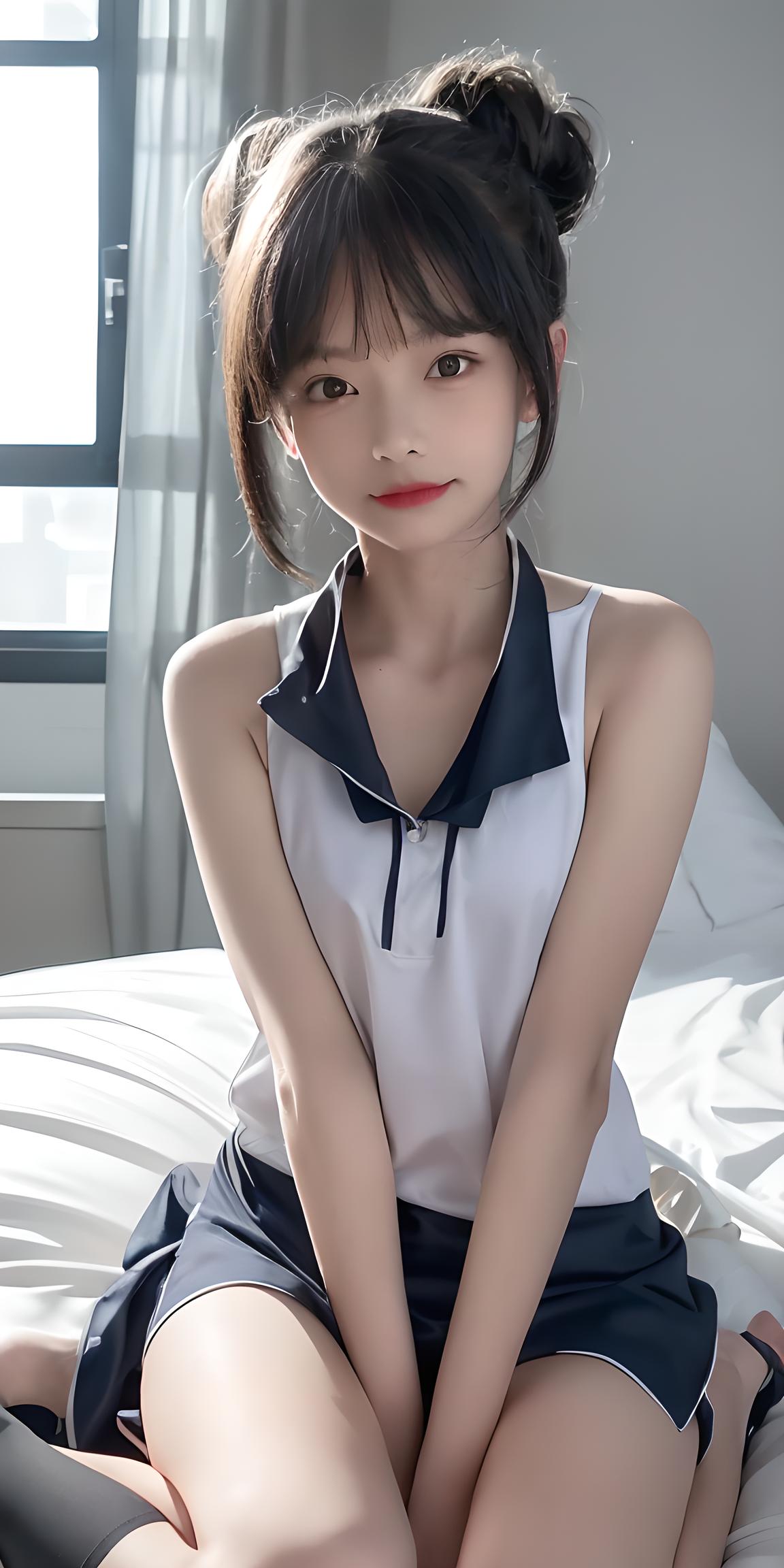 丸子头少女