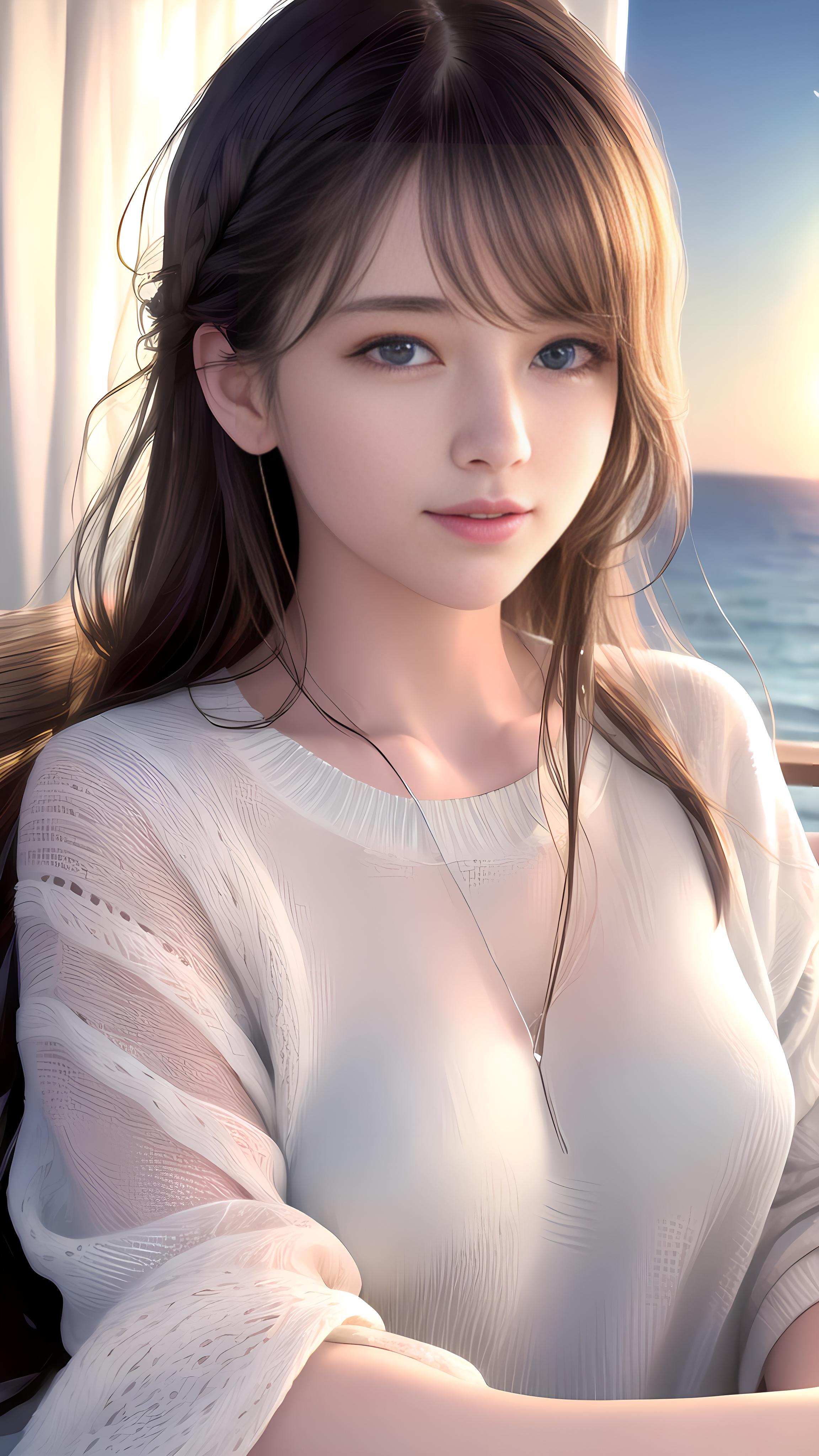阳光下的甜美少女