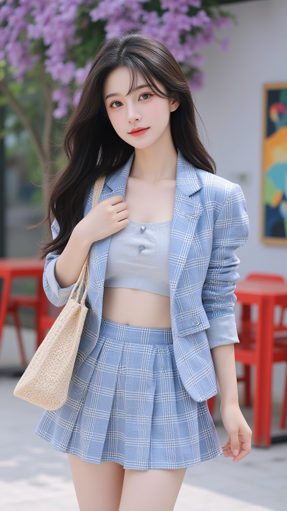 格子裙女孩