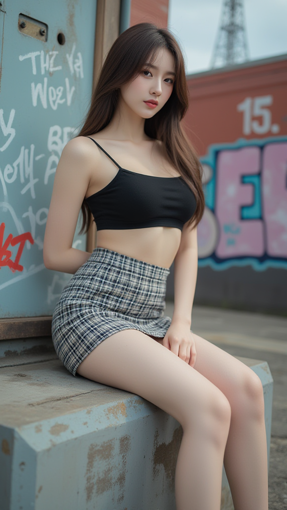 格子裙女孩3