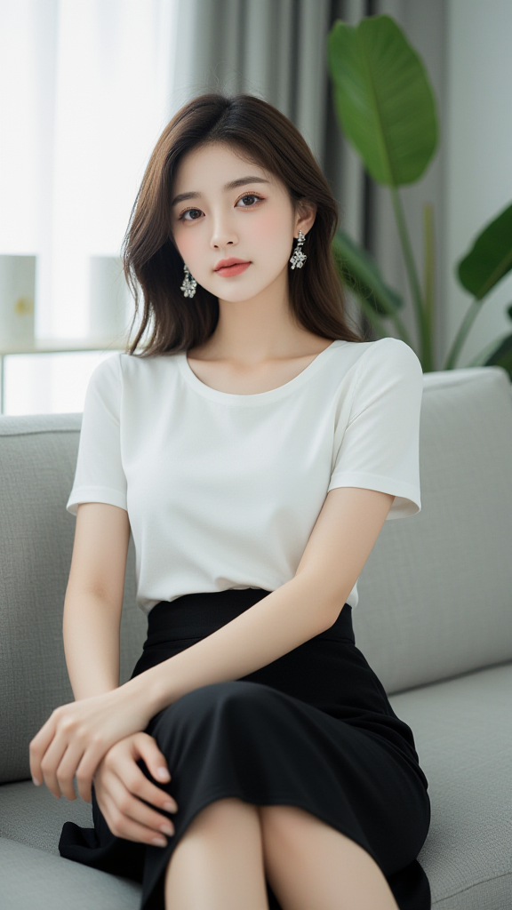 黑色短裙女孩