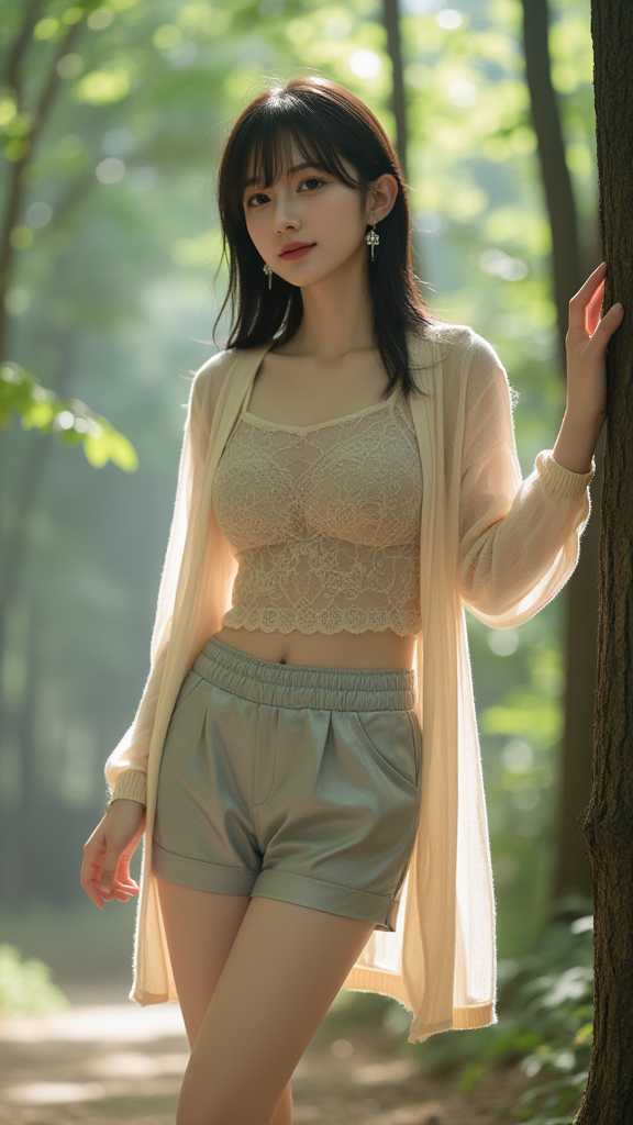 树林里的女孩