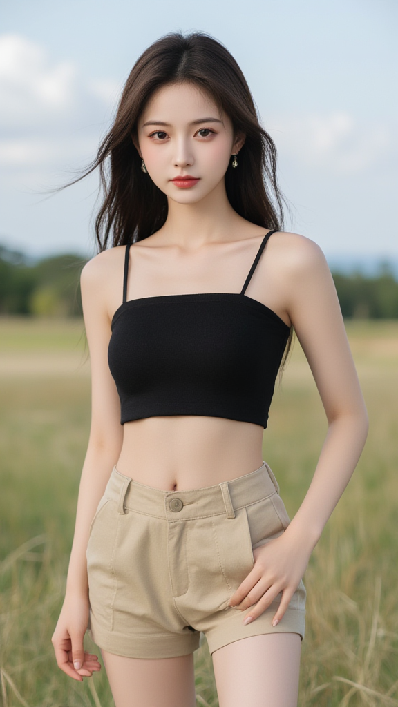 卡其短裤女孩
