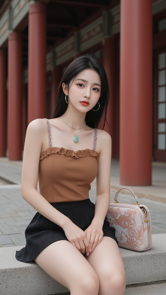 黑色短裙子女孩