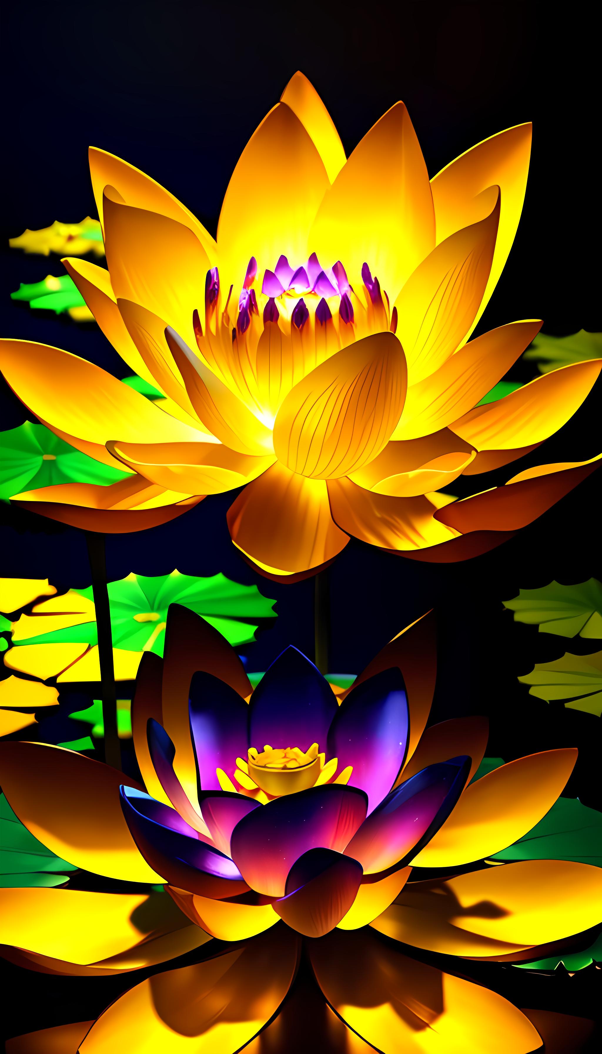 发光的莲花