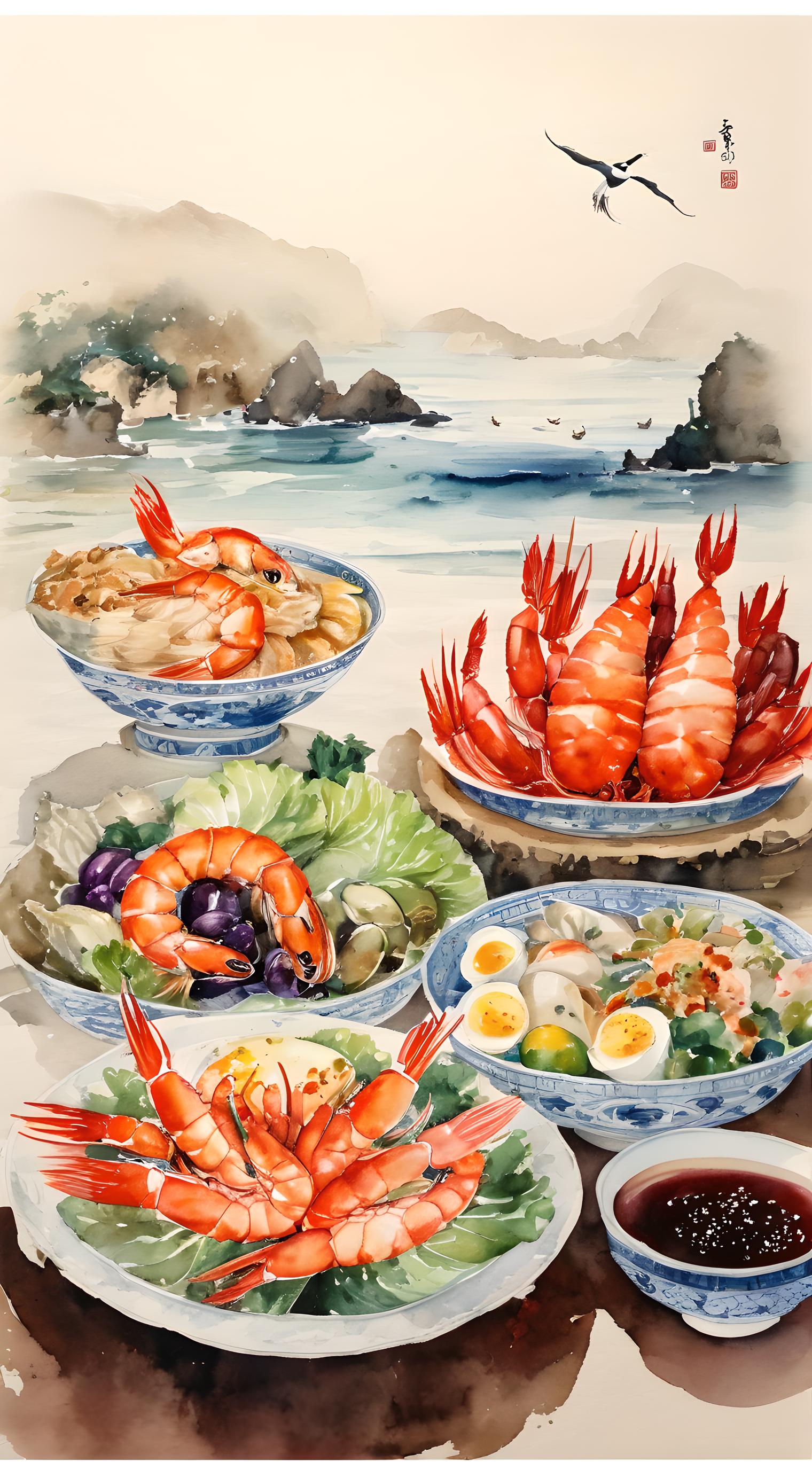 青岛海边海鲜宴
