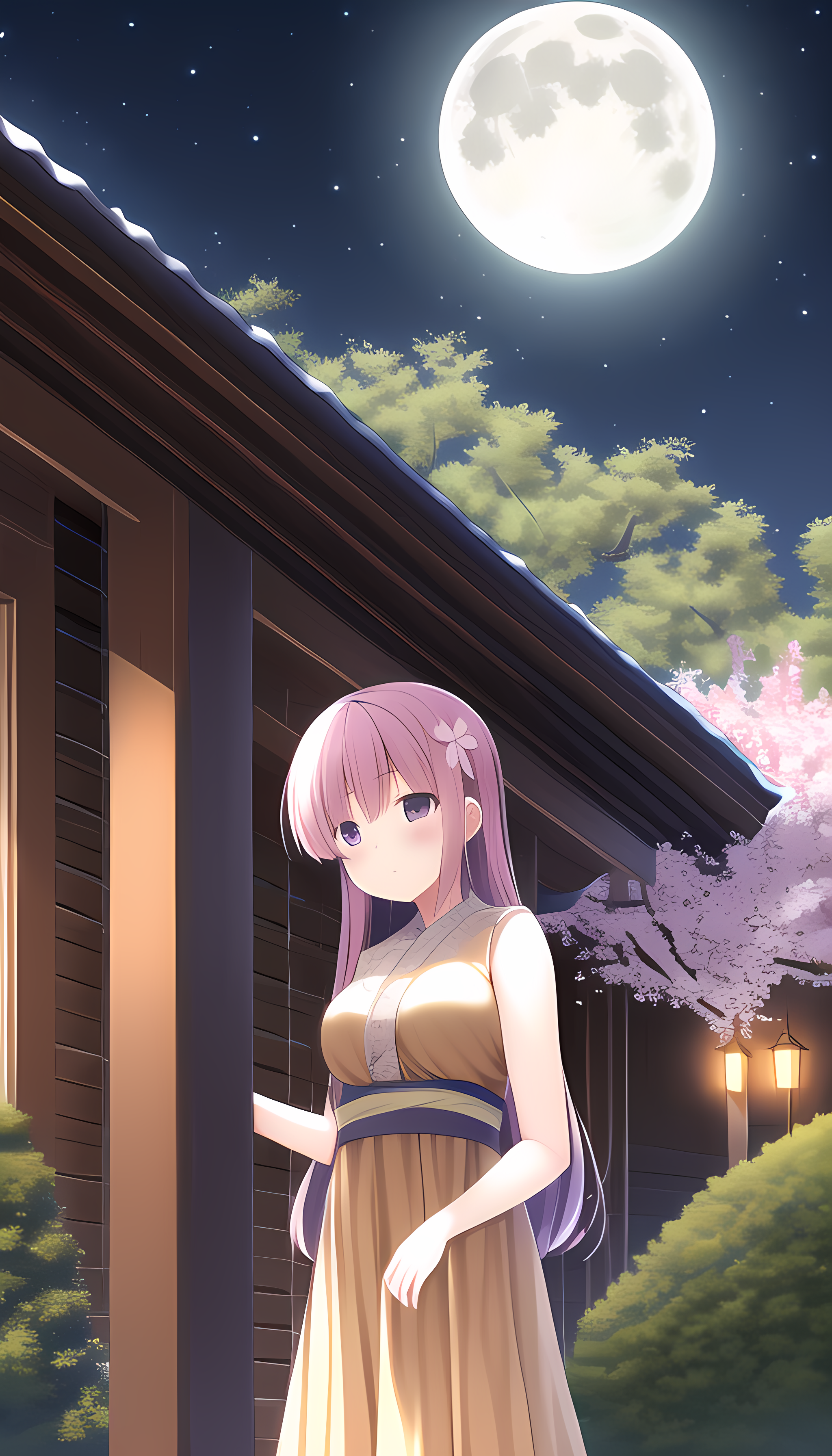 月光下的少女
