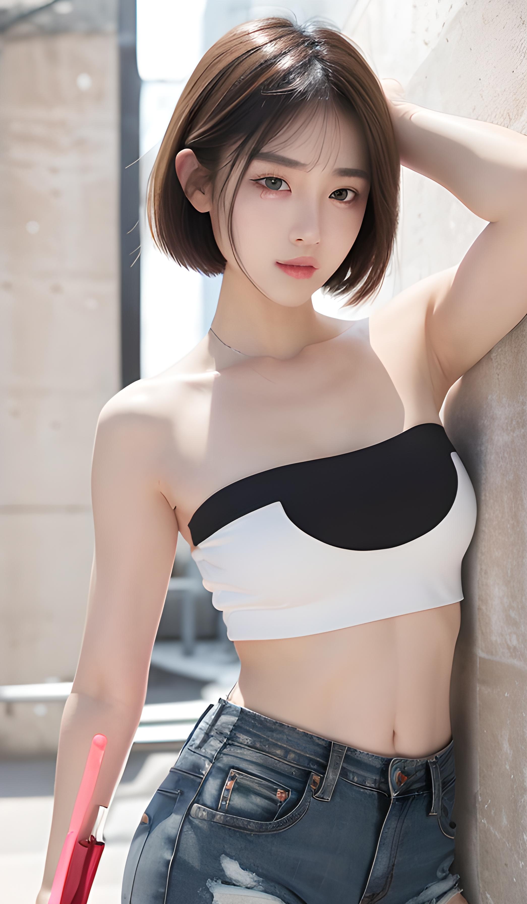 牛仔短裤美女