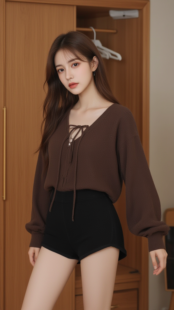 黑色短裤女孩