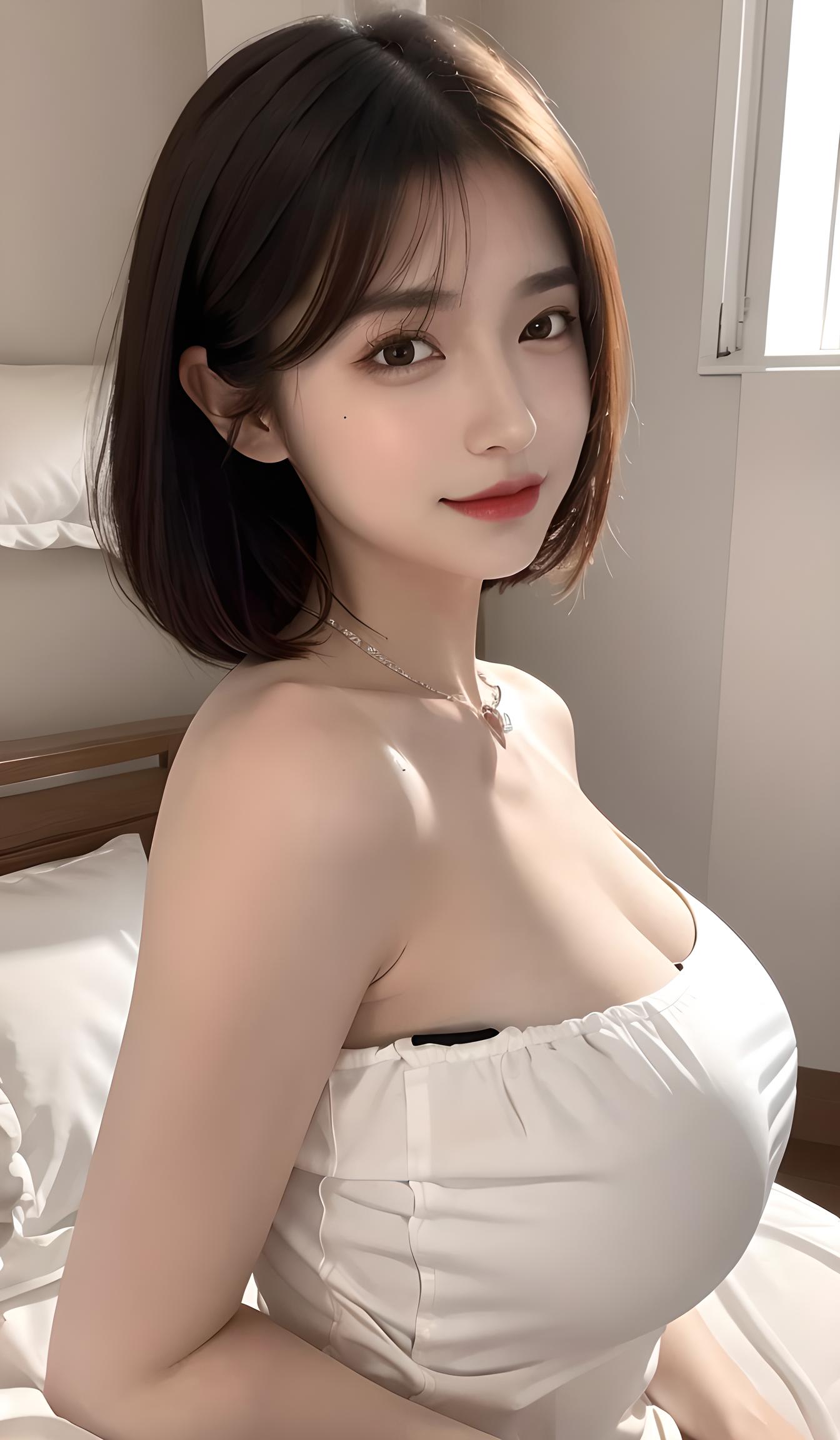 短发美女