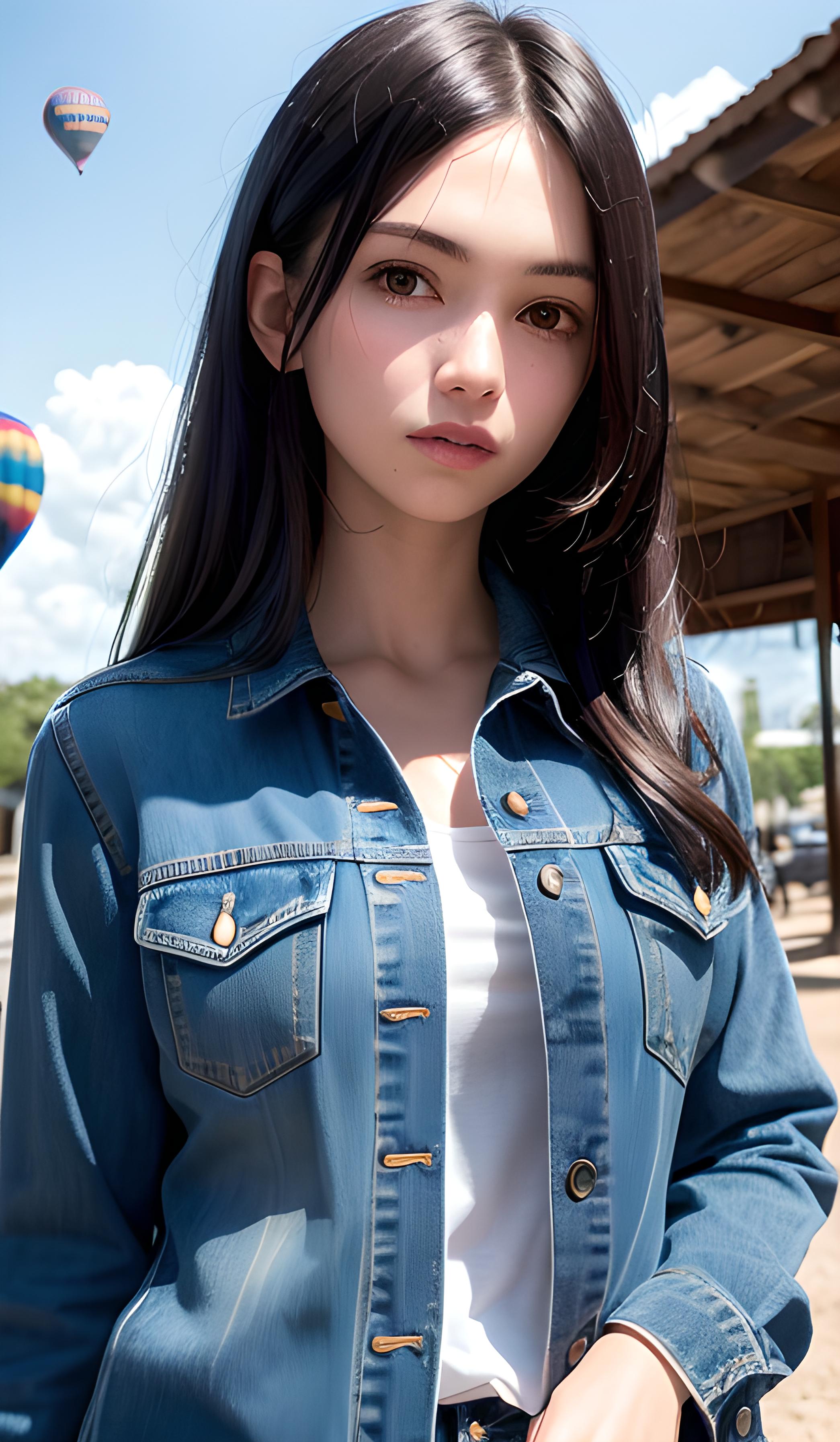 长发牛仔美女