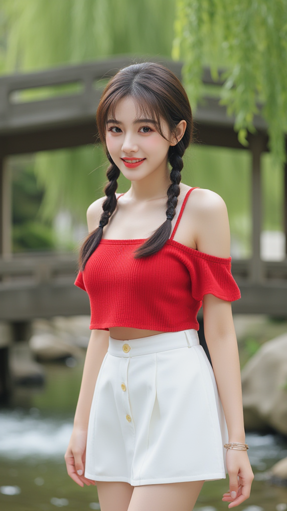 麻花辫子女孩