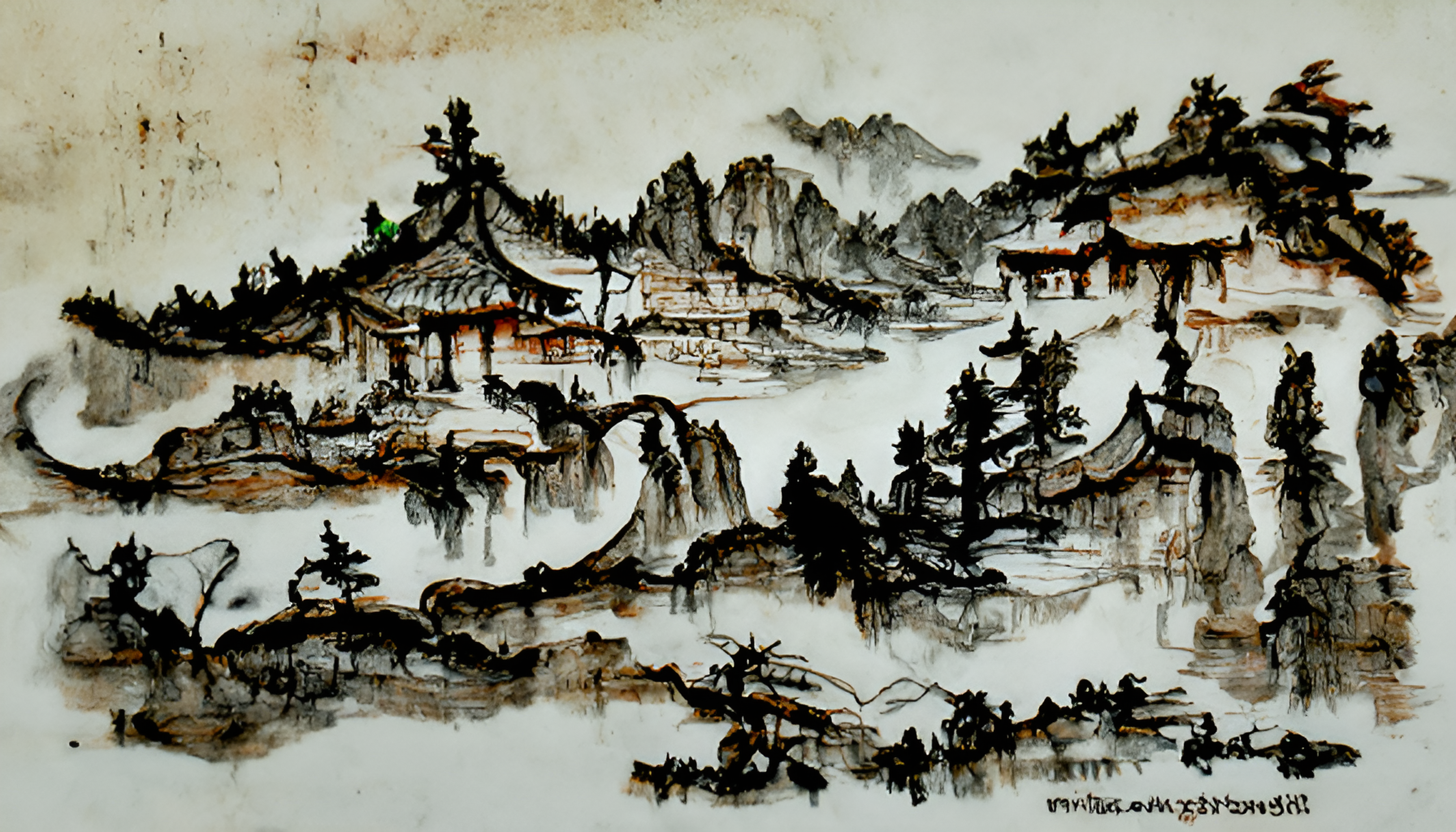 泼墨山水画