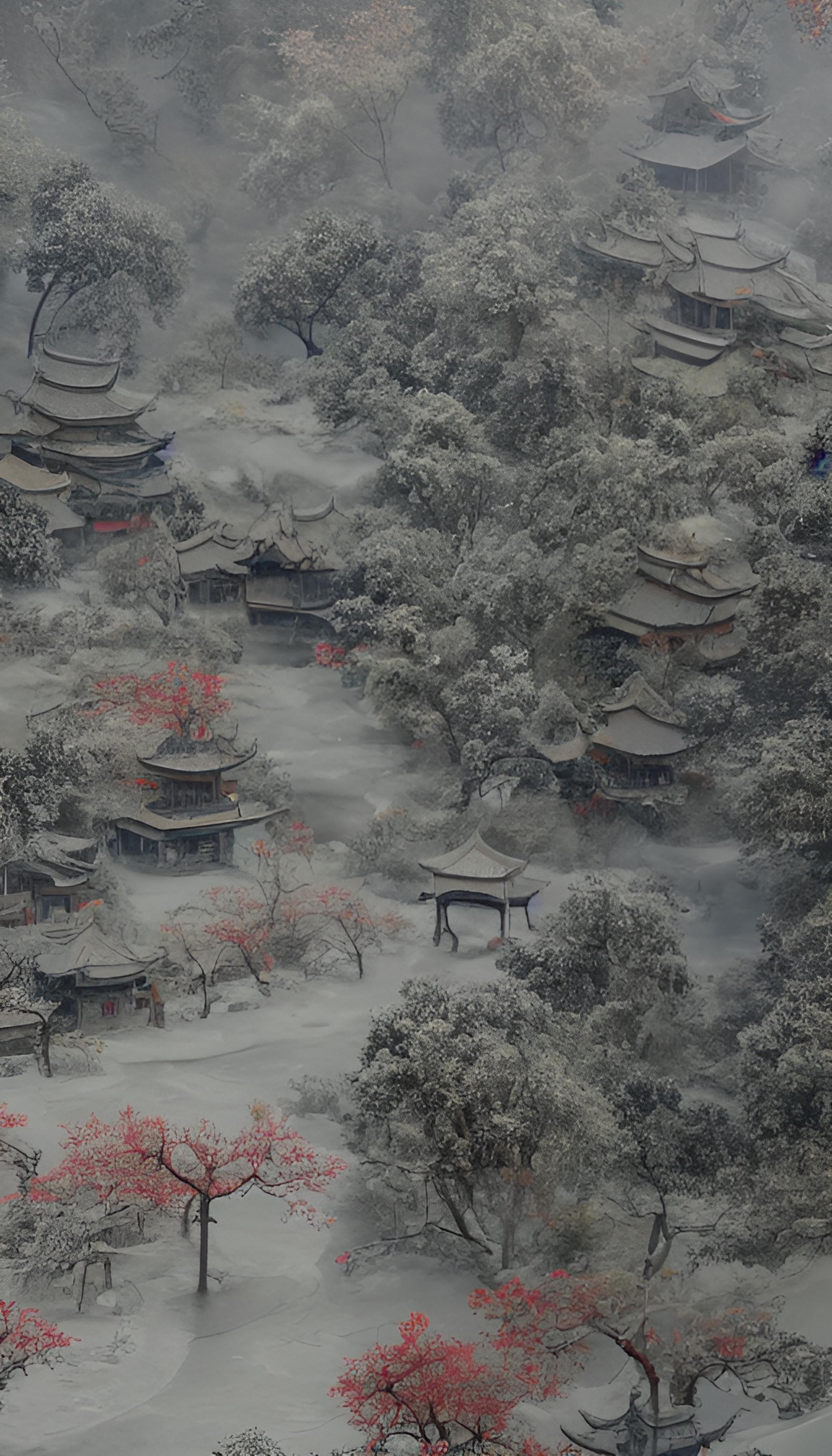 小镇雪景