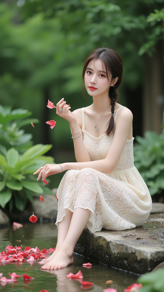 溪边女孩
