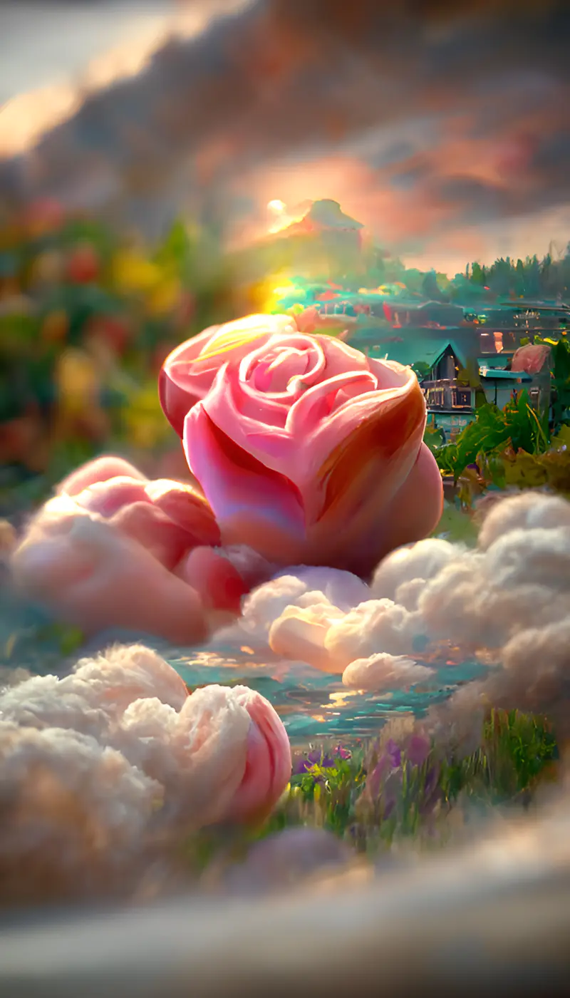 好美的玫瑰云
