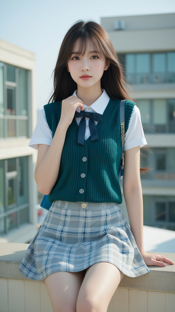 格子裙女孩