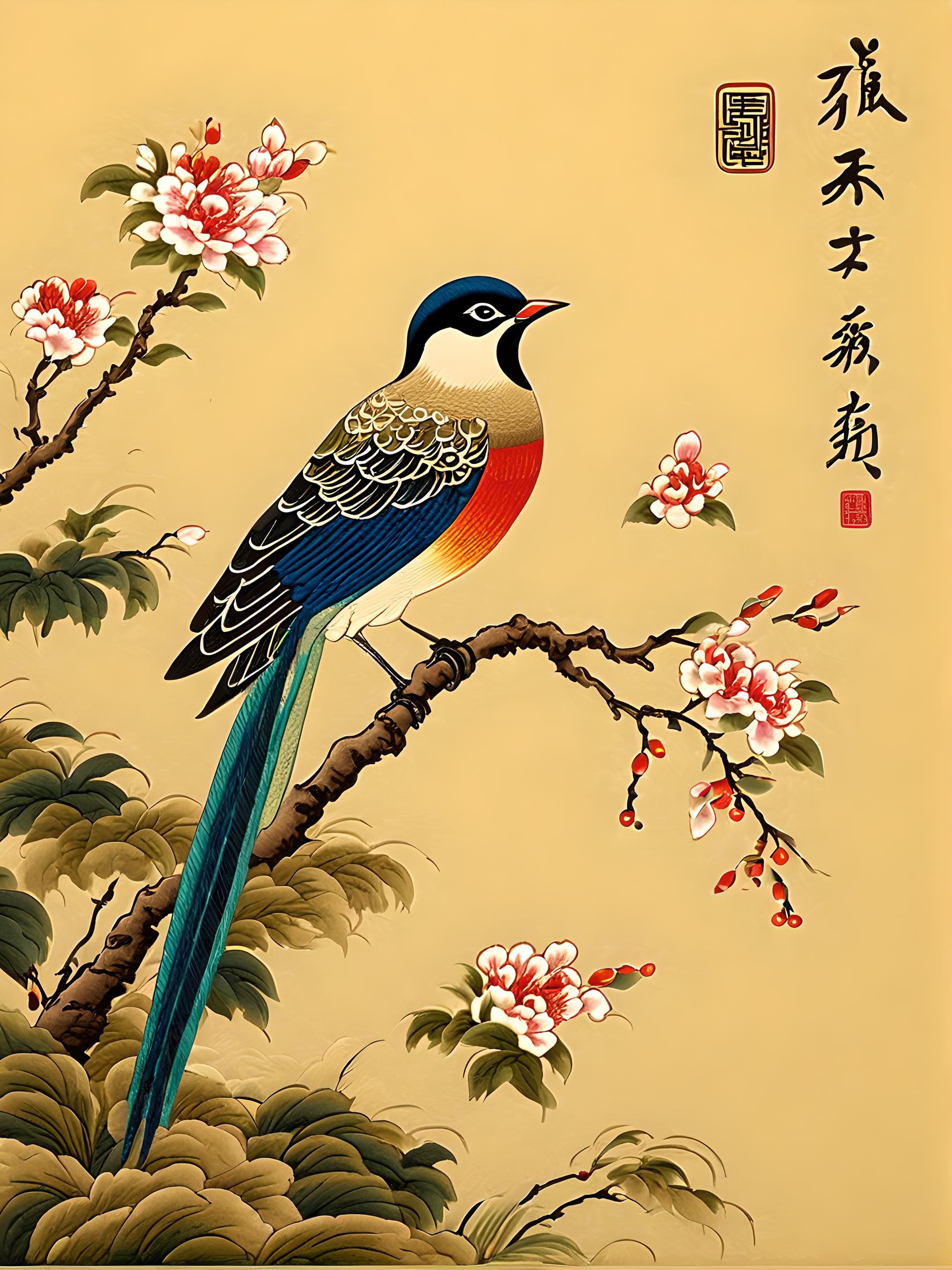 中国风艺术插画刺绣