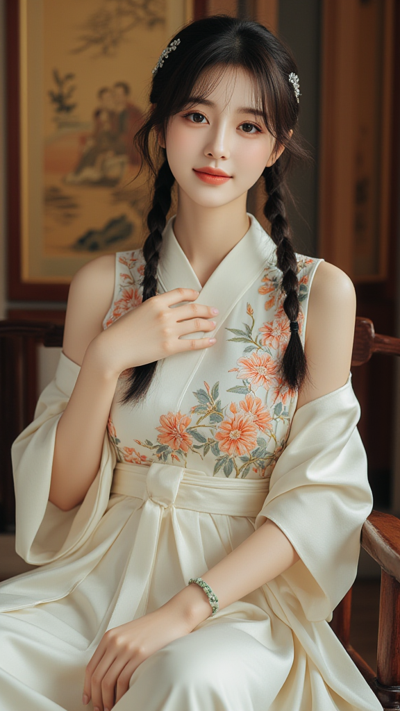 麻花辫子女孩