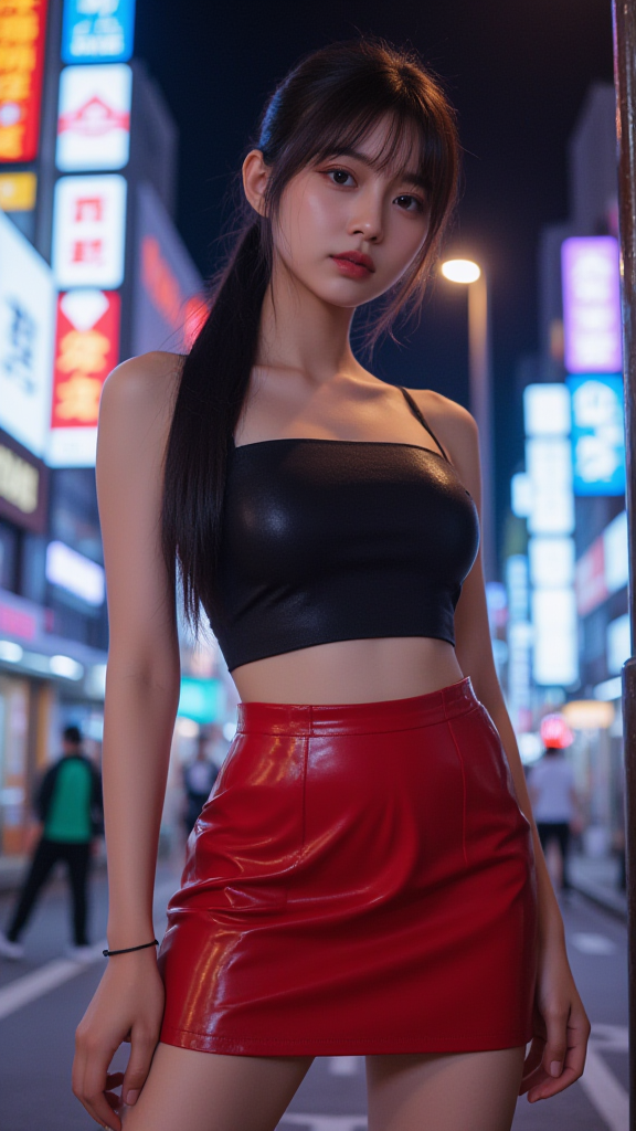 夜色下的女孩
