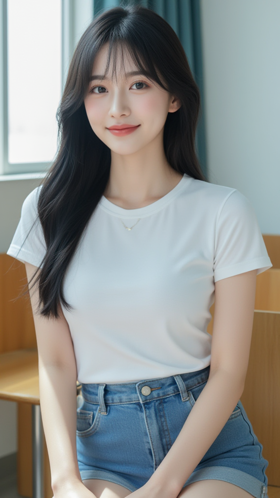 牛仔短裤女孩