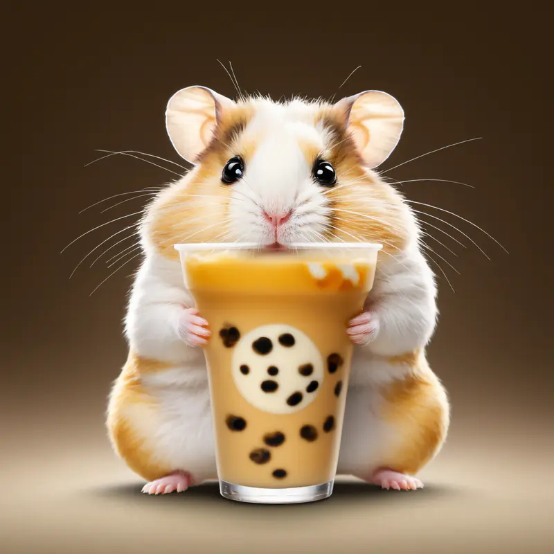 喝奶茶的老鼠
