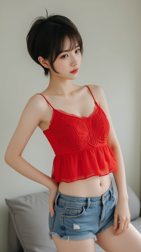 牛仔短裤女孩
