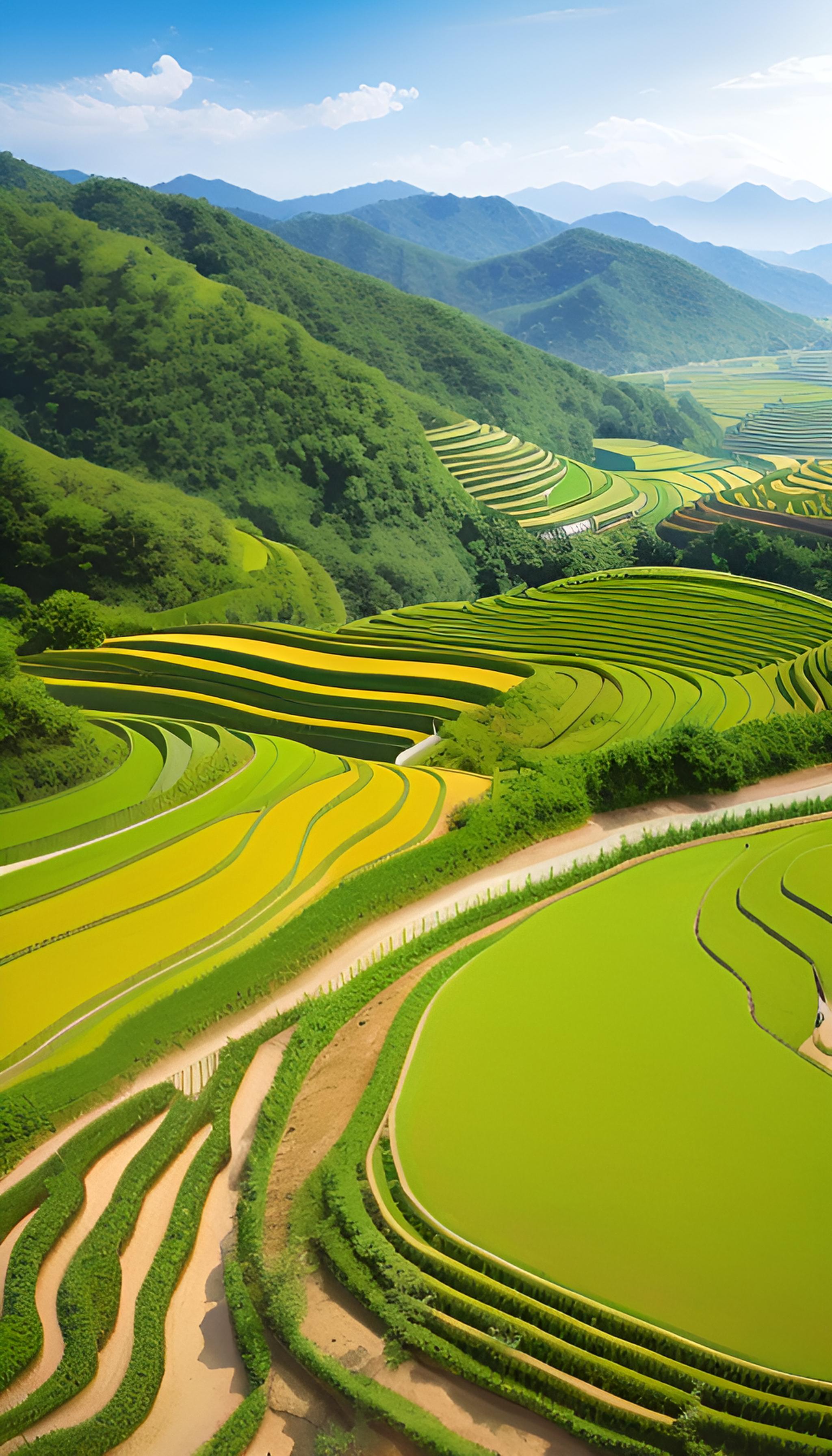 油菜花梯田