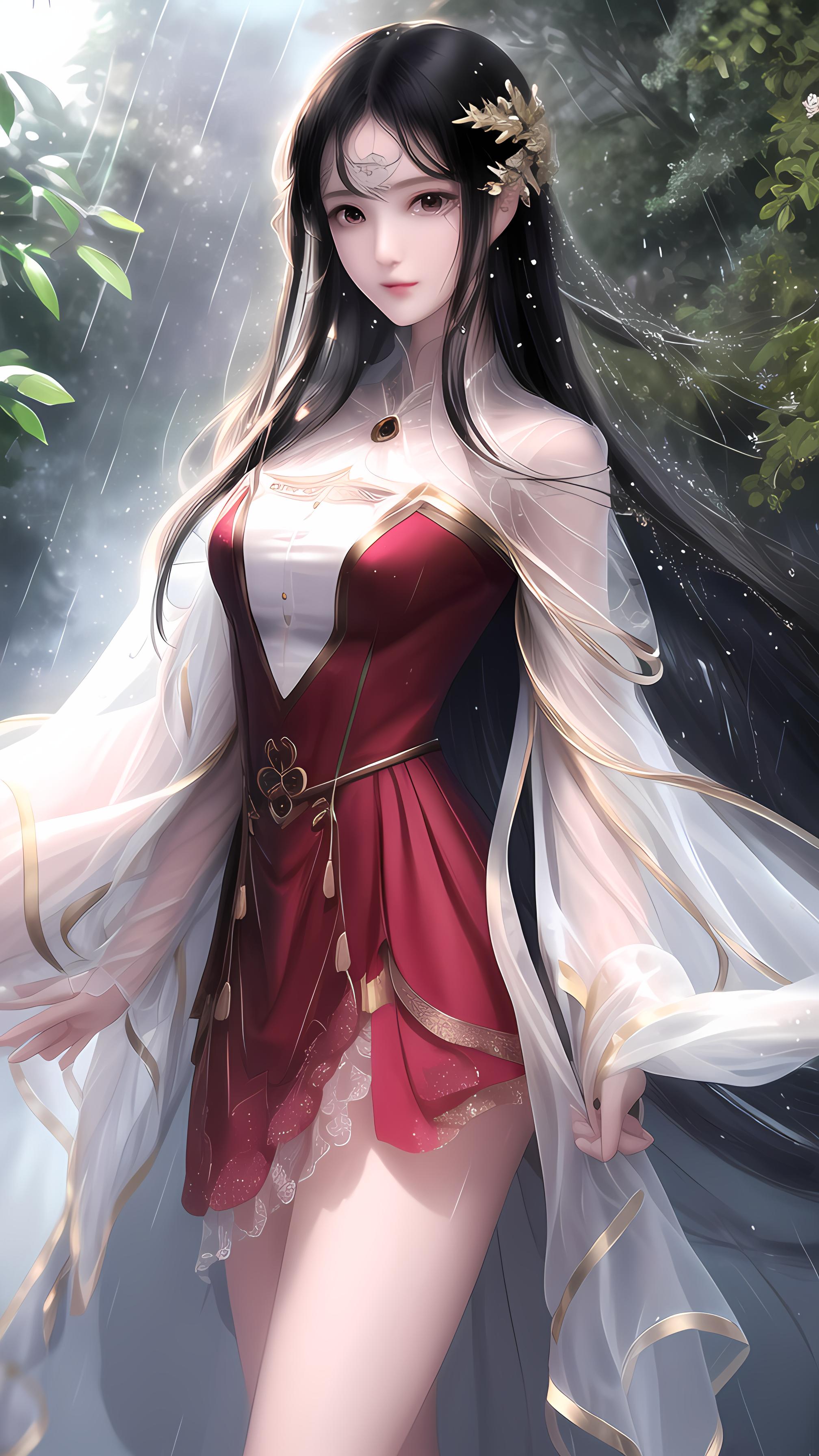 雨天美女