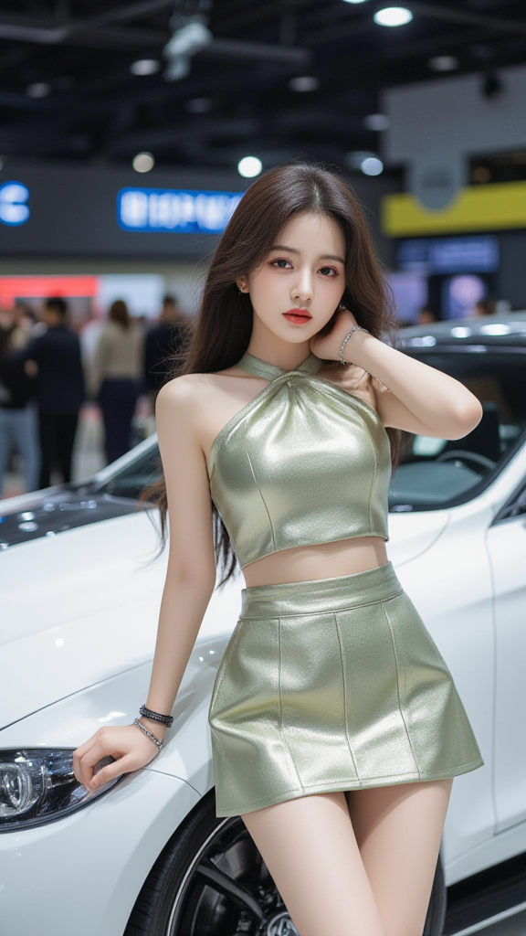 美女车模