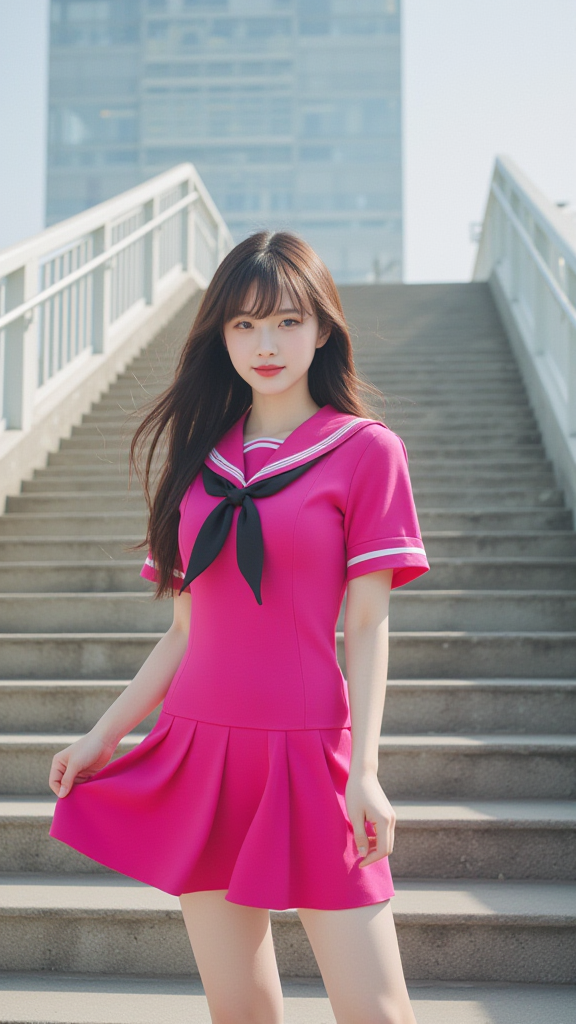 台阶口的女孩
