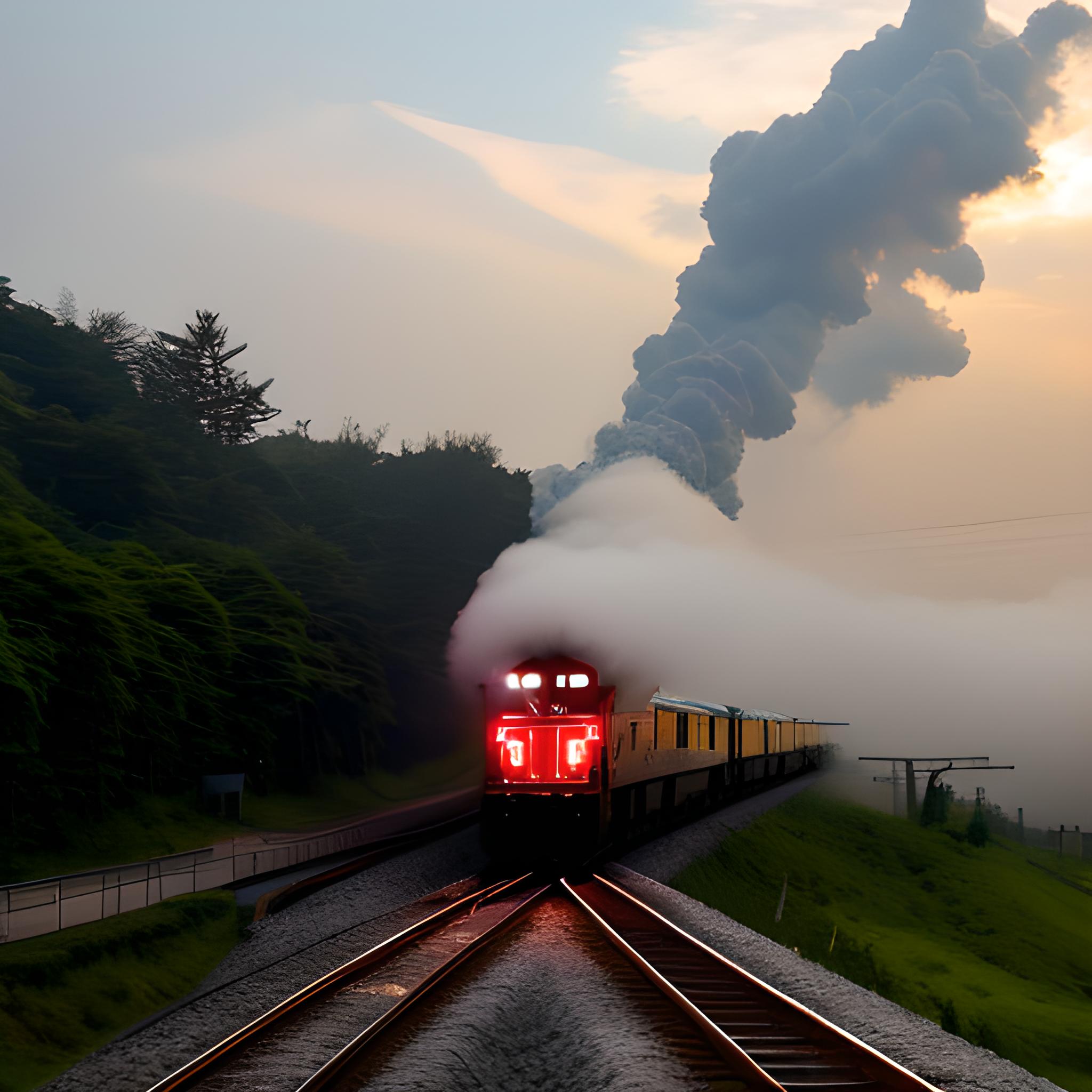 夕阳下的列车