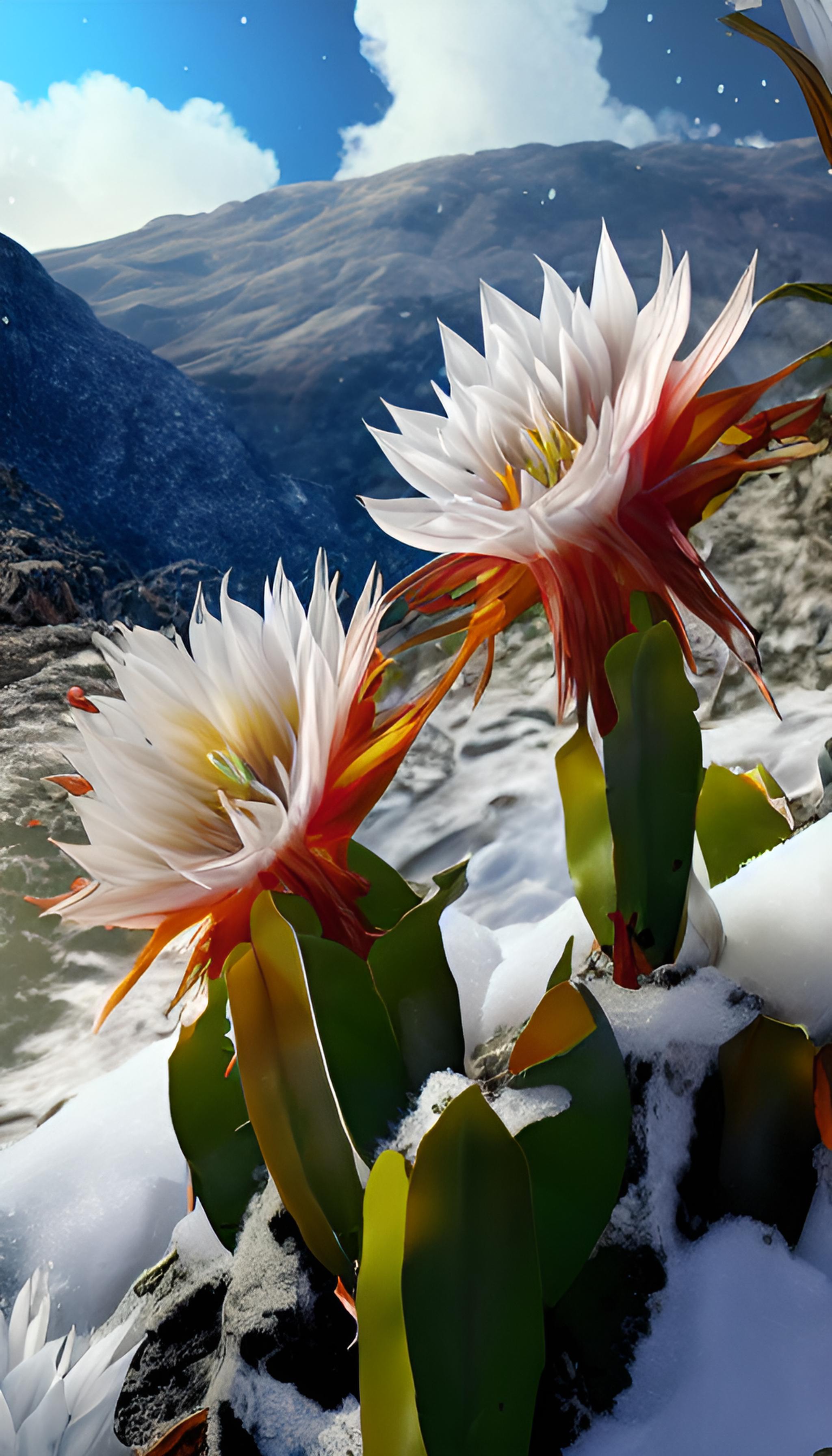 雪景昙花