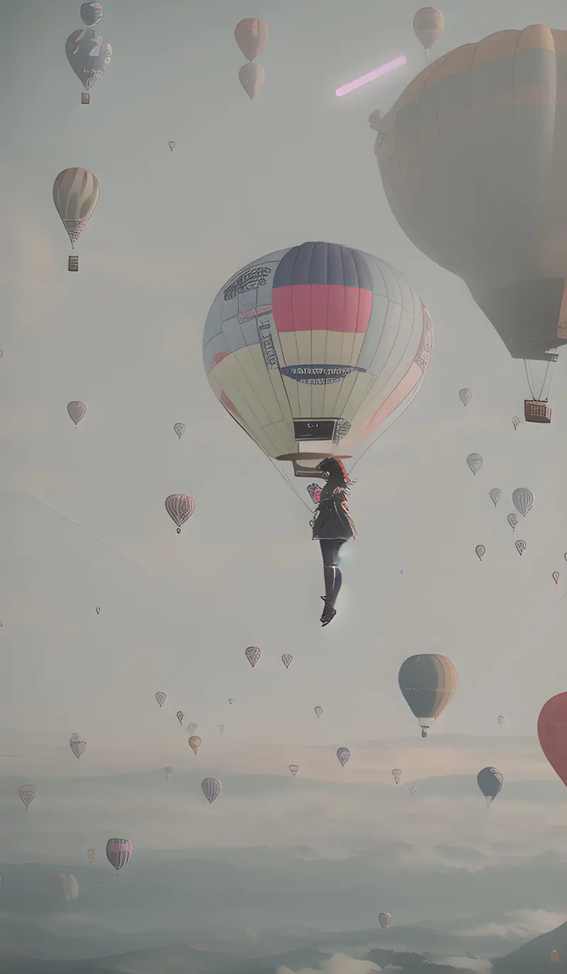 热气球少女飞向太空