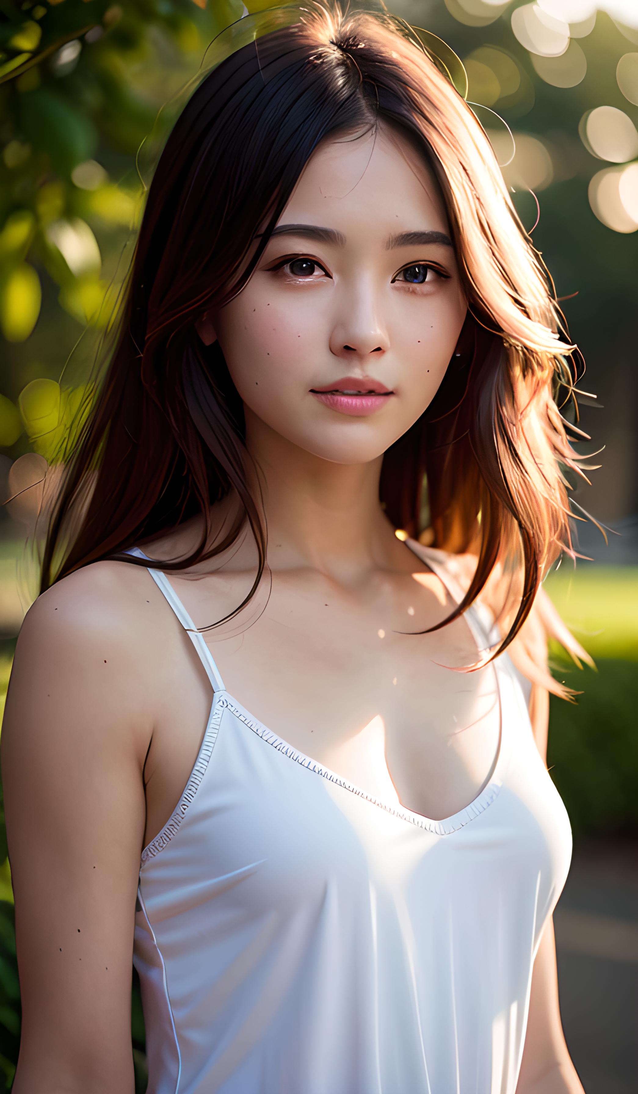 阳光下的美少女