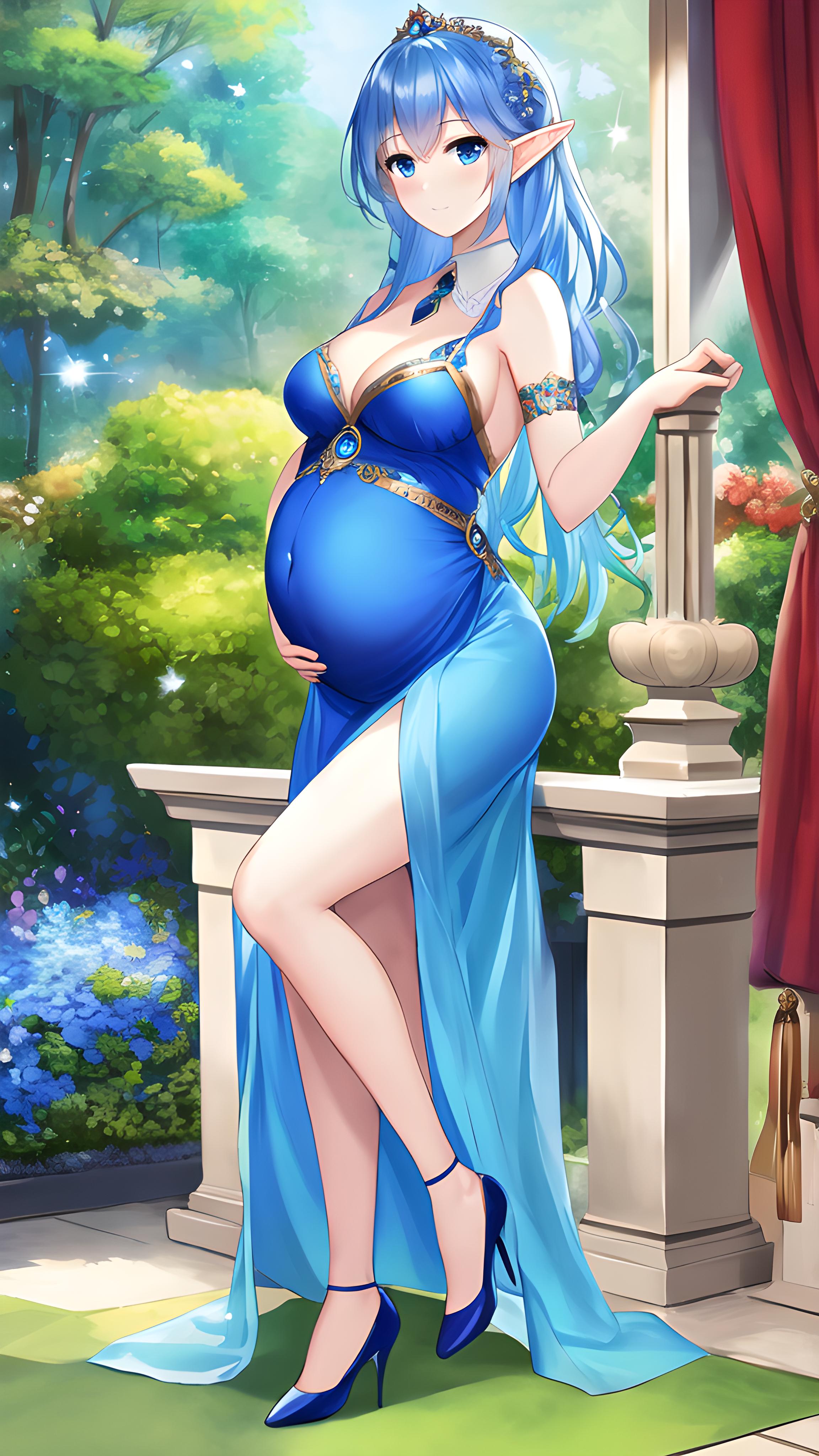 蓝色精灵美女
