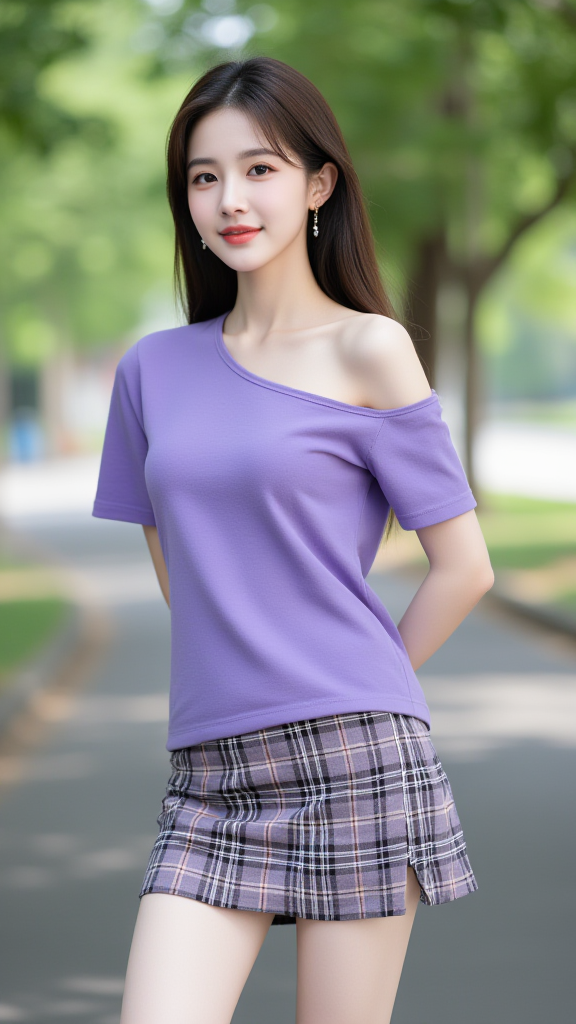 露肩露锁骨女孩