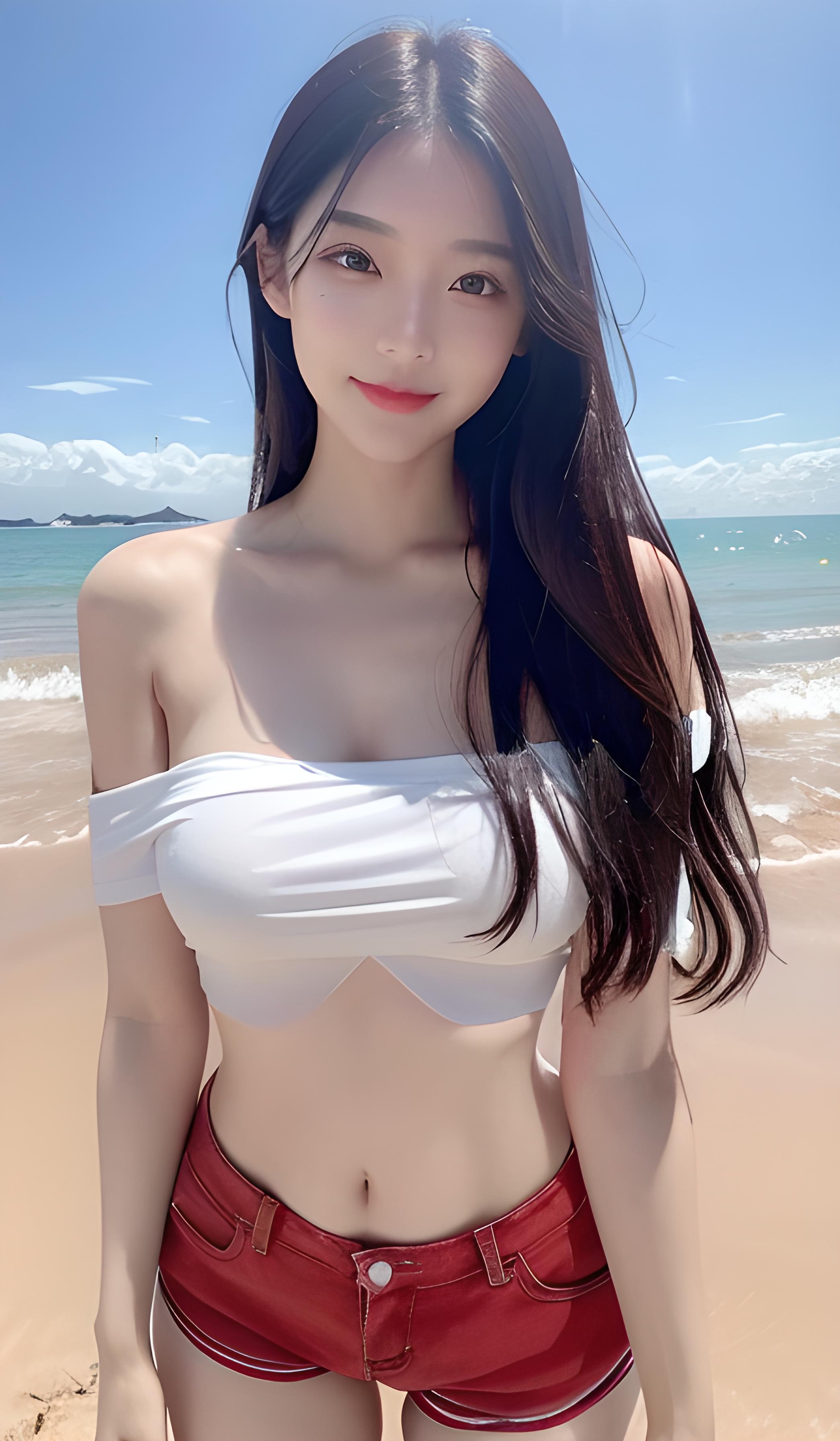 美女沙滩