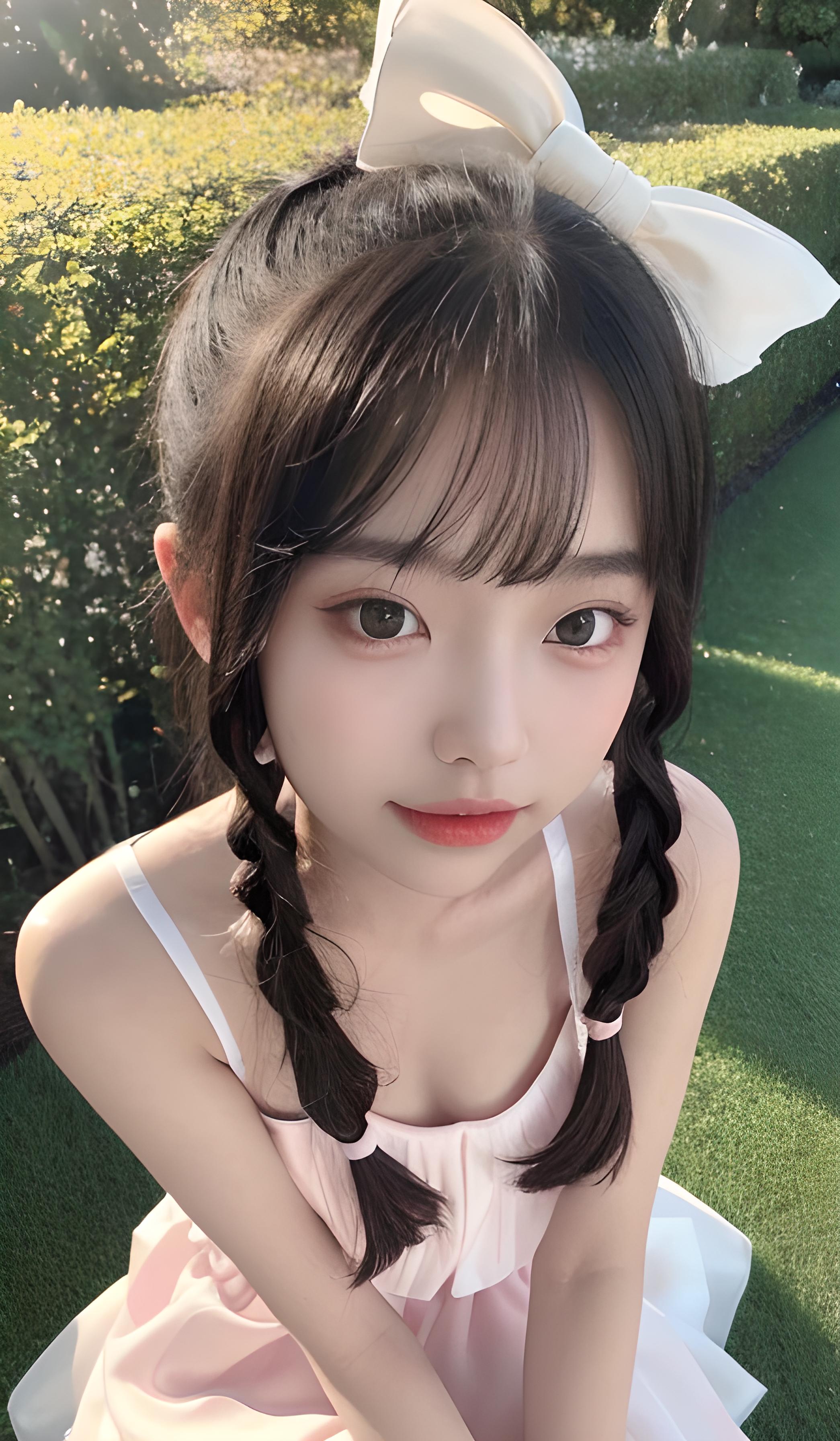 花丛中的美少女